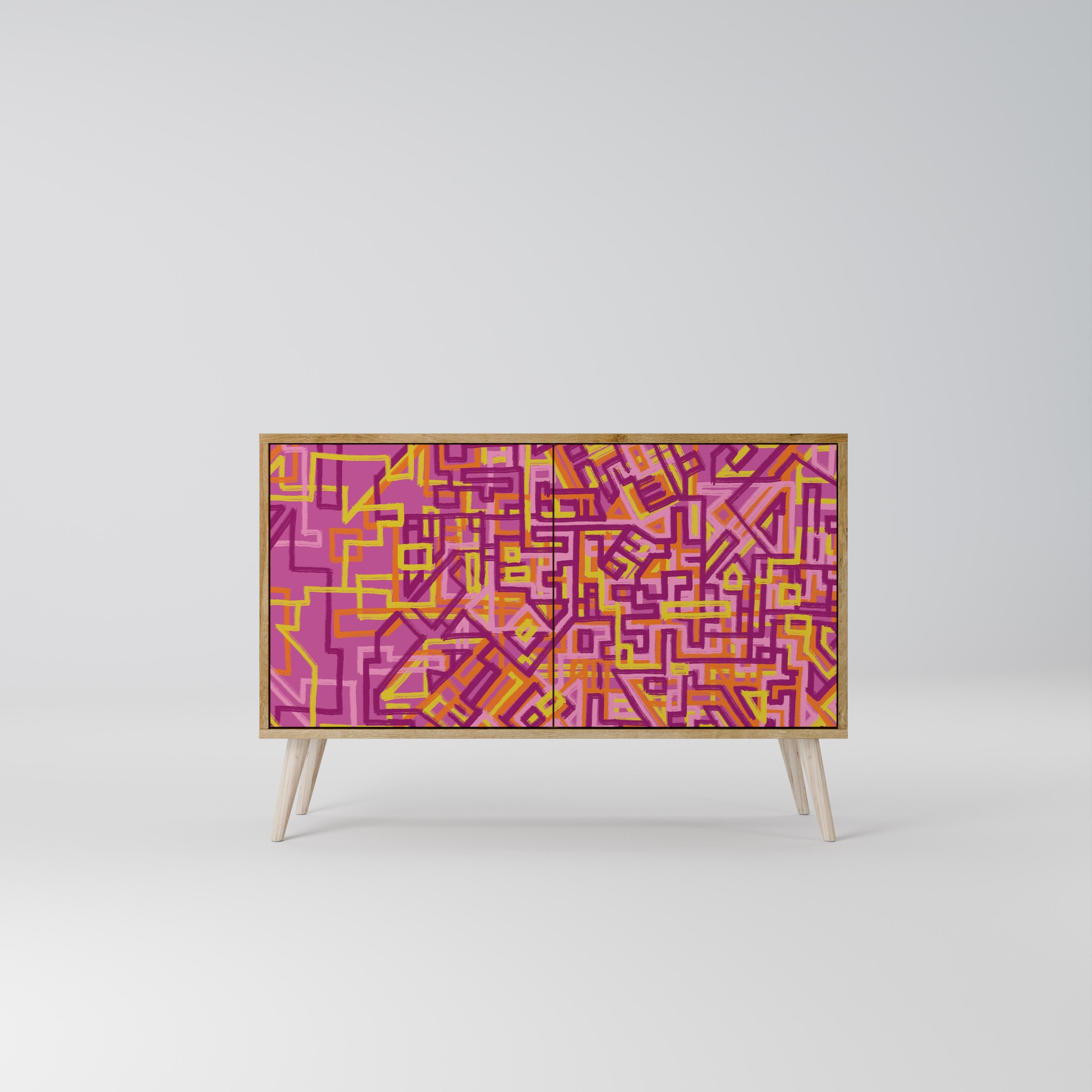 LOVELY MEMORIES Aparador de 2 Portas em Efeito Carvalho