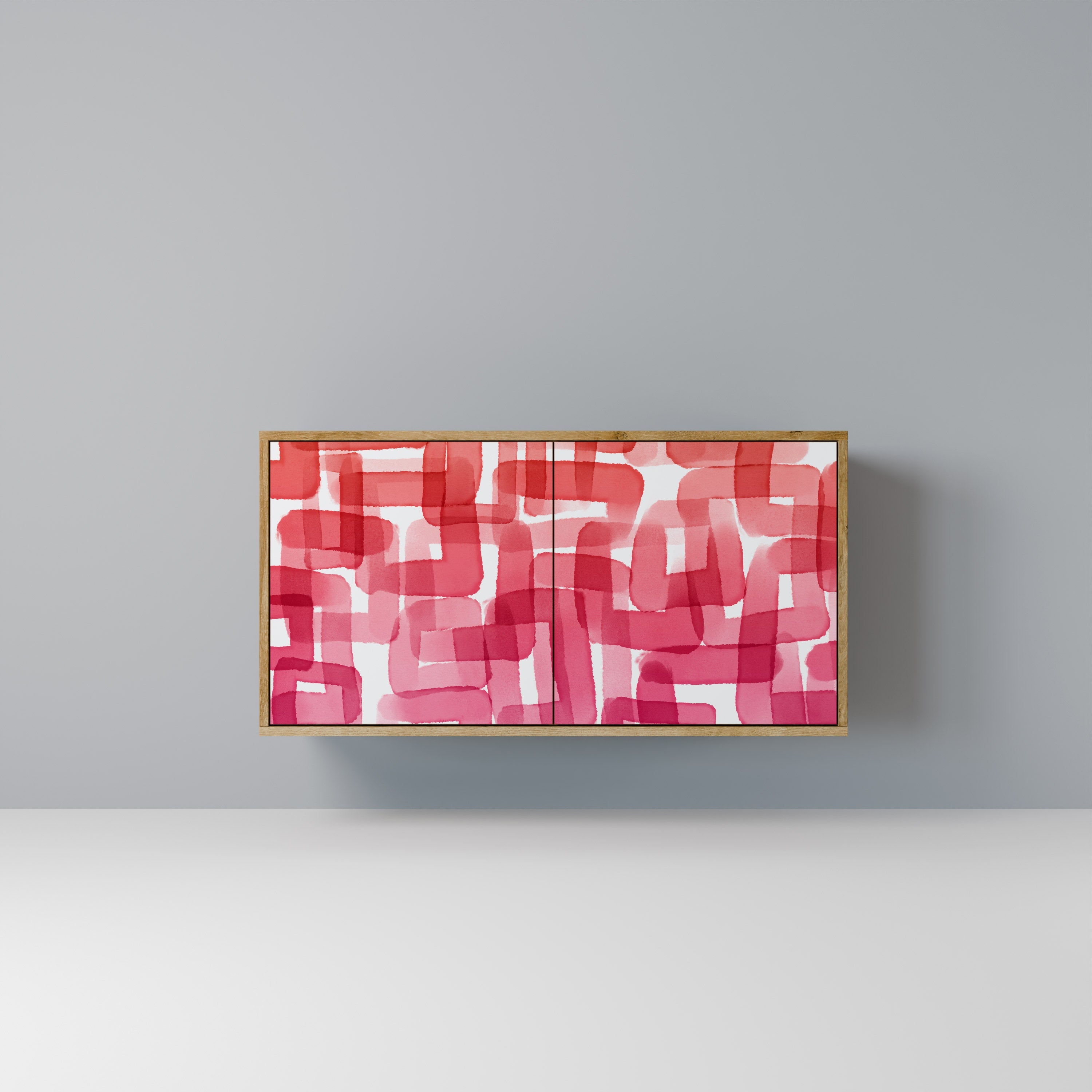 KALEIDOSCOPIC CUBISM Aparador de 2 Portas em Efeito Carvalho