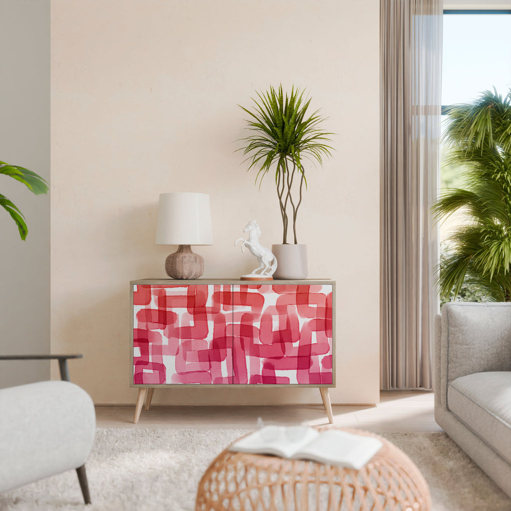 KALEIDOSCOPIC CUBISM Aparador de 2 Portas em Efeito Carvalho