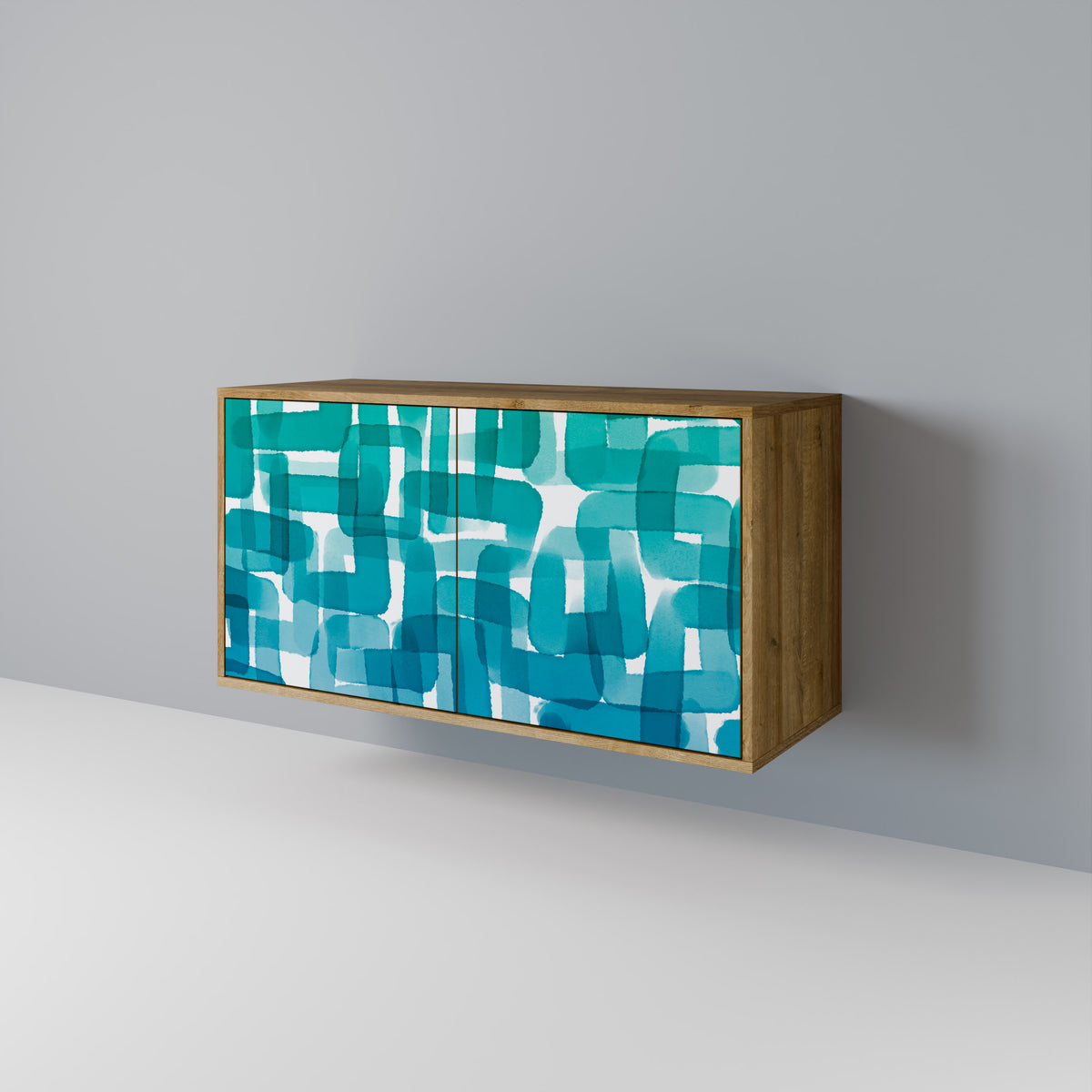 TURQUOISE RECTANGLES Aparador de 2 Portas
