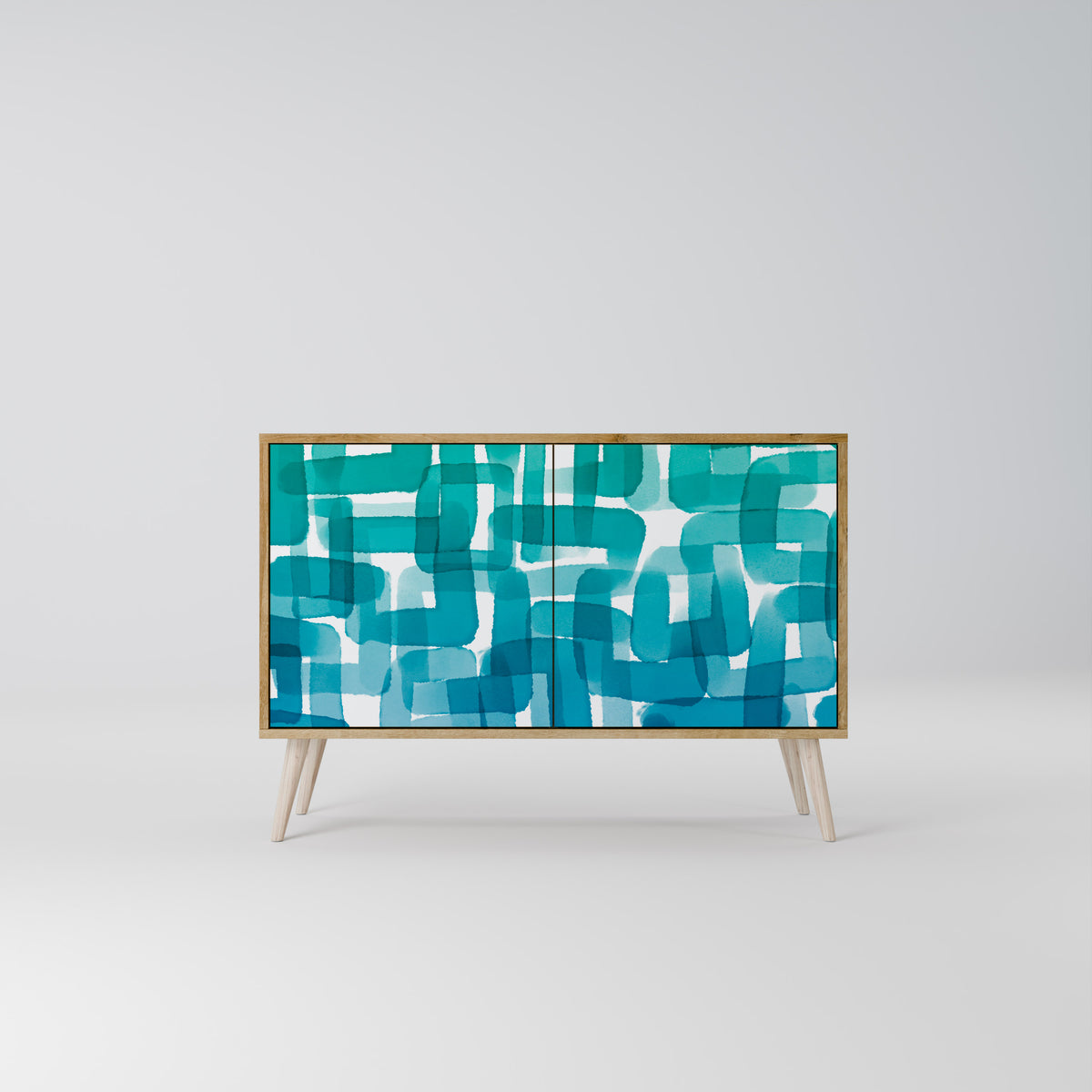 TURQUOISE RECTANGLES Aparador de 2 Portas