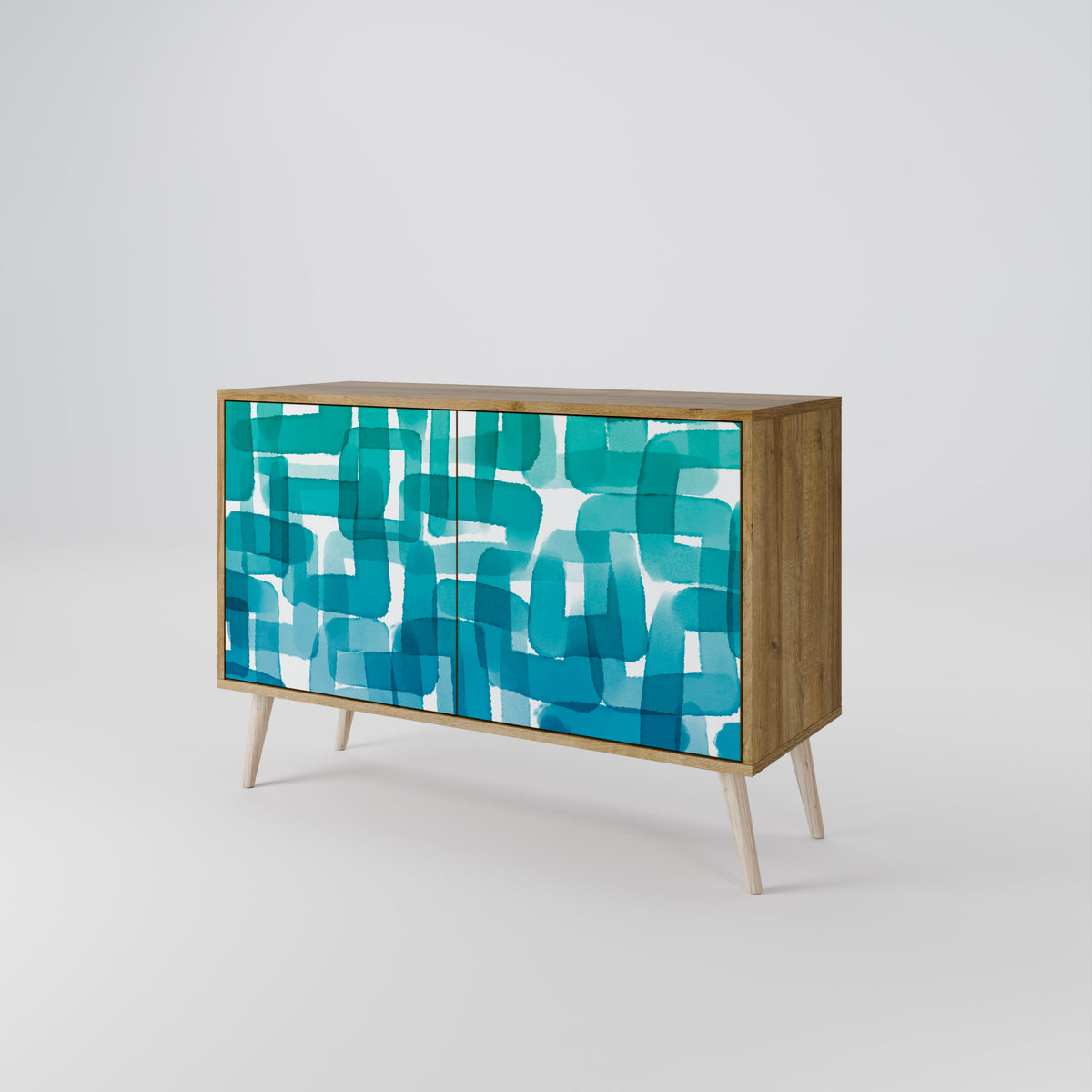 TURQUOISE RECTANGLES Aparador de 2 Portas