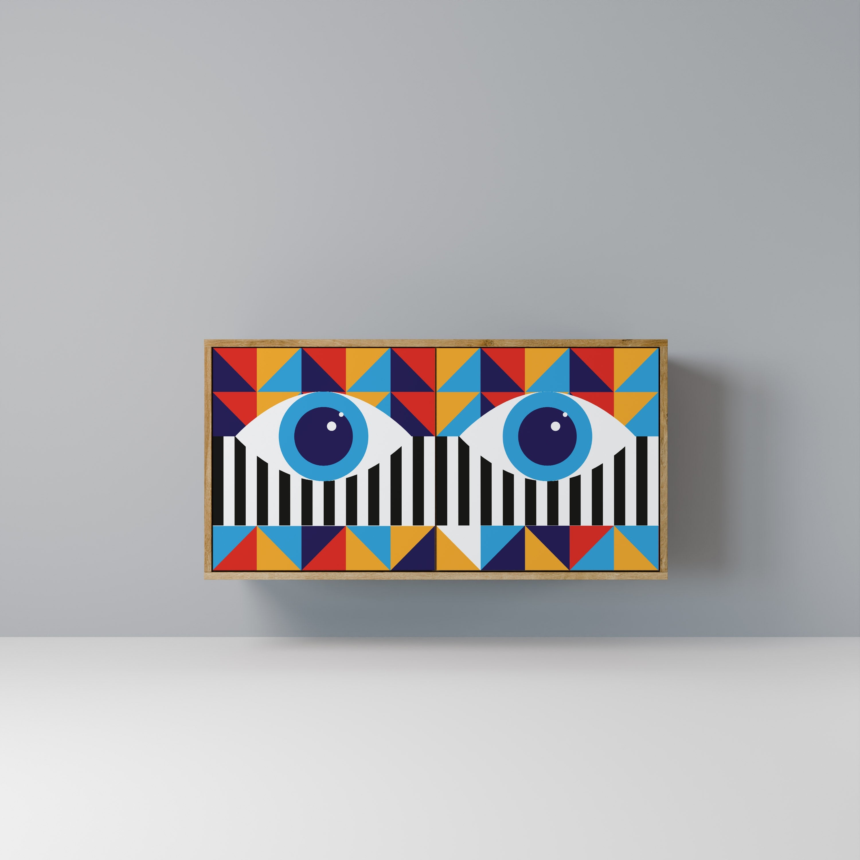 ABSTRACTION AND GEOMETRY Aparador de 2 Portas em Efeito Carvalho