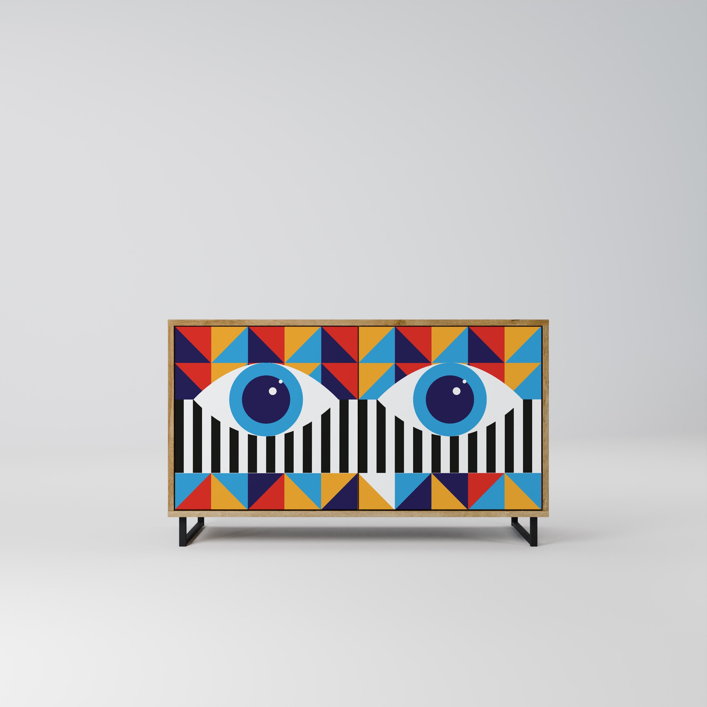 ABSTRACTION AND GEOMETRY Aparador de 2 Portas em Efeito Carvalho