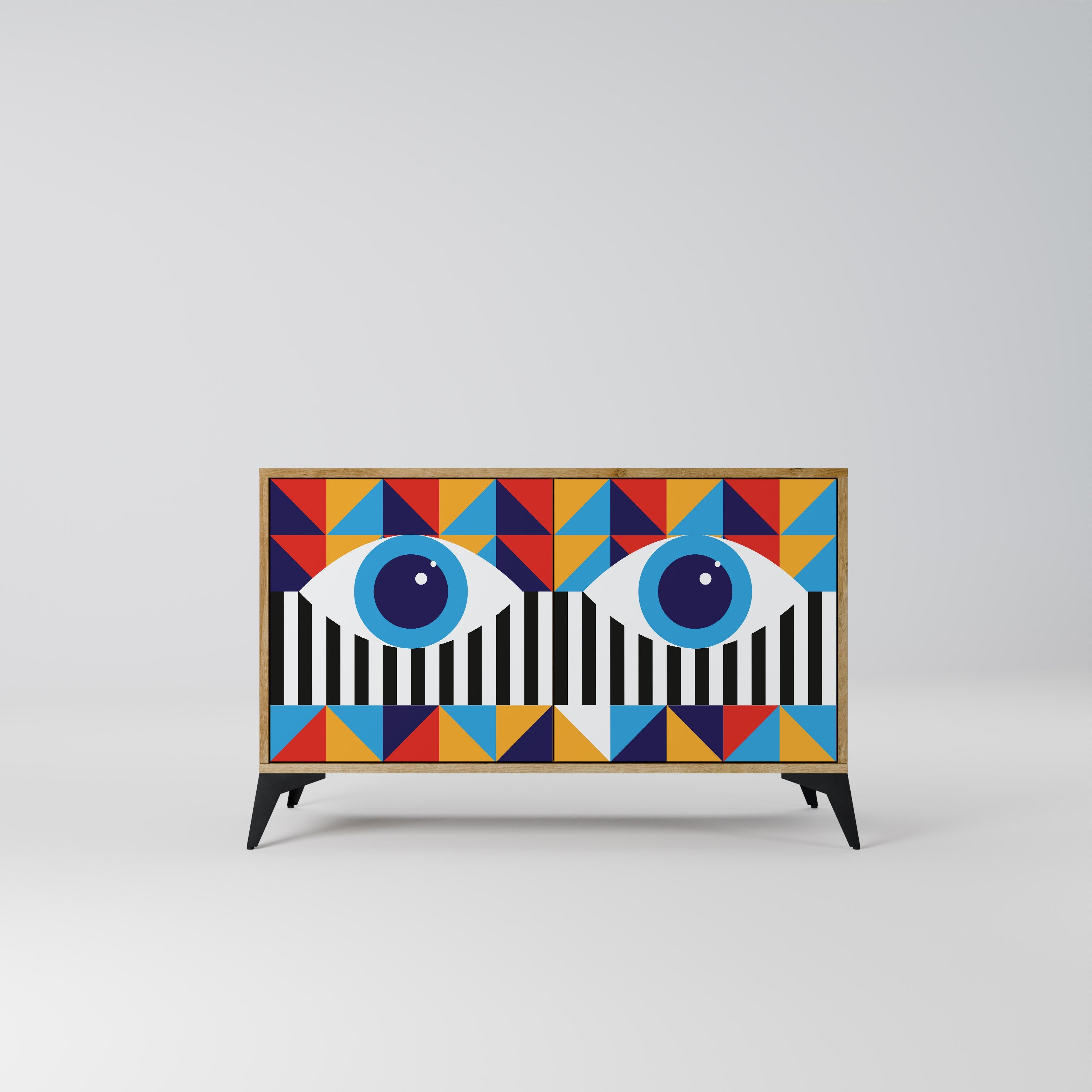 ABSTRACTION AND GEOMETRY Aparador de 2 Portas em Efeito Carvalho