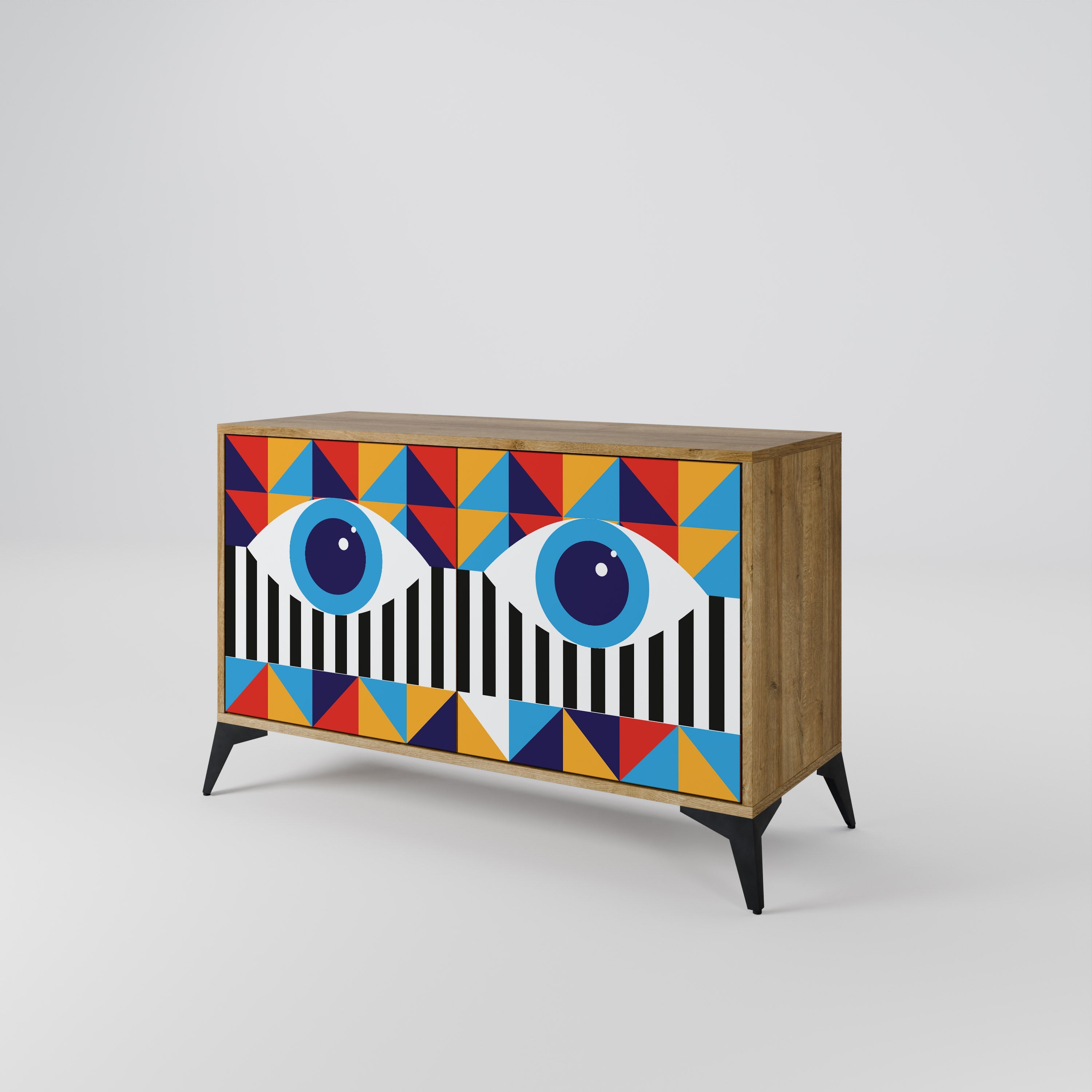 ABSTRACTION AND GEOMETRY 2-Door Sideboard in Oak Effect