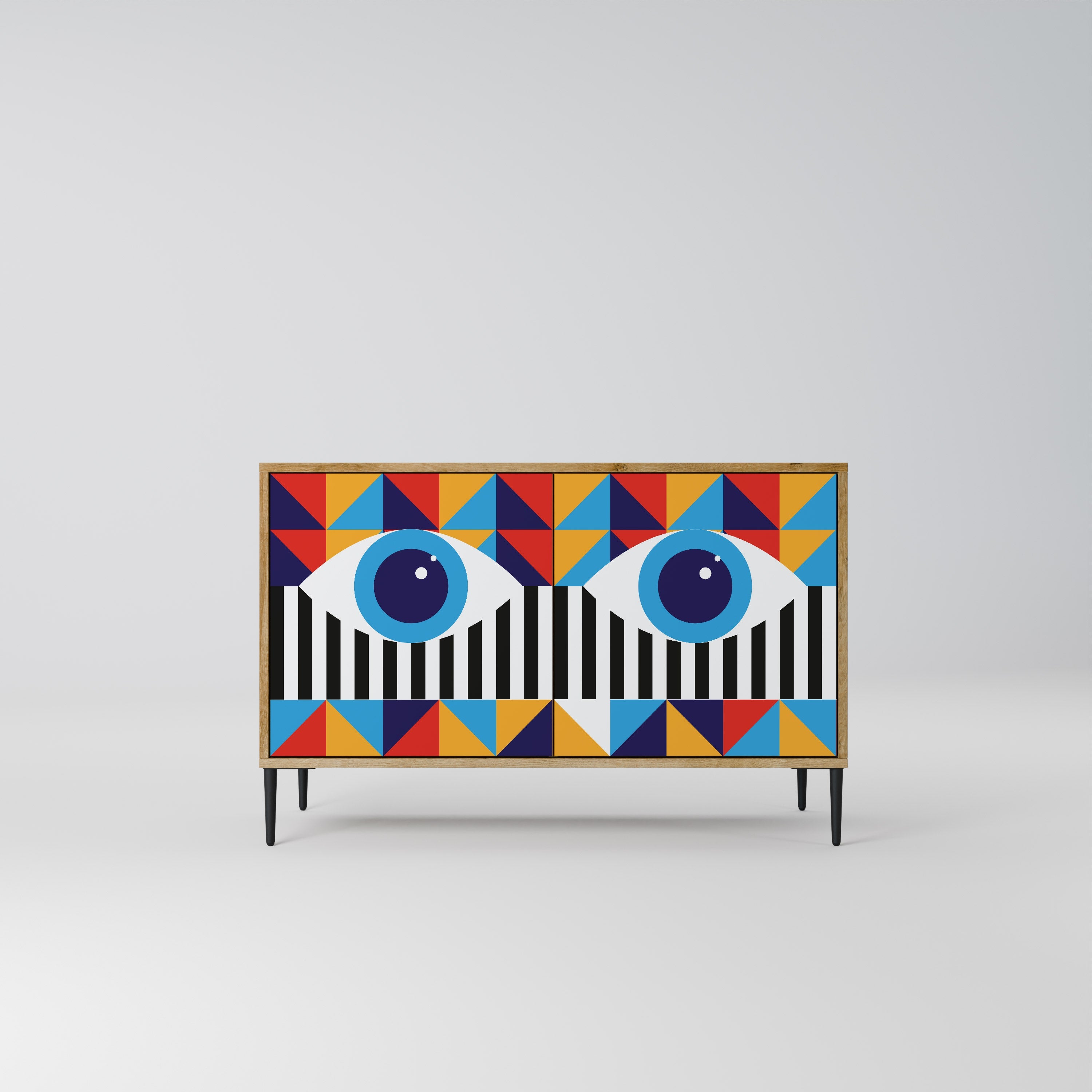 ABSTRACTION AND GEOMETRY Aparador de 2 Portas em Efeito Carvalho