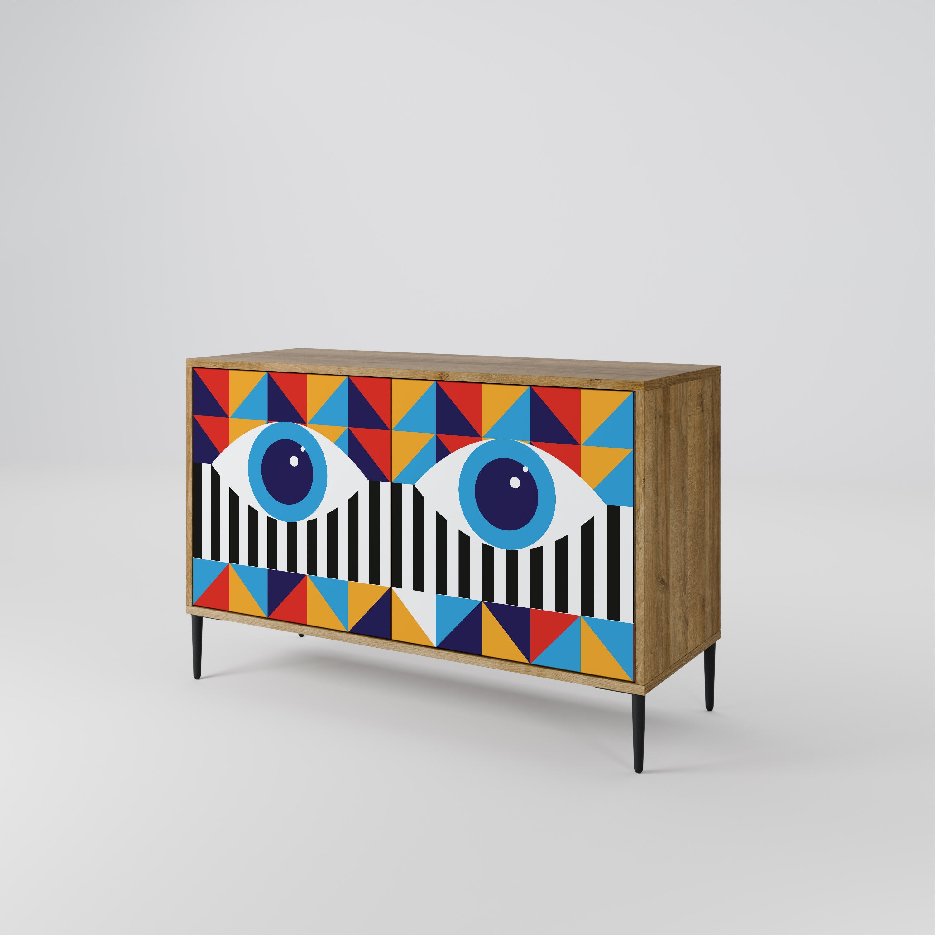 ABSTRACTION AND GEOMETRY 2-Door Sideboard in Oak Effect