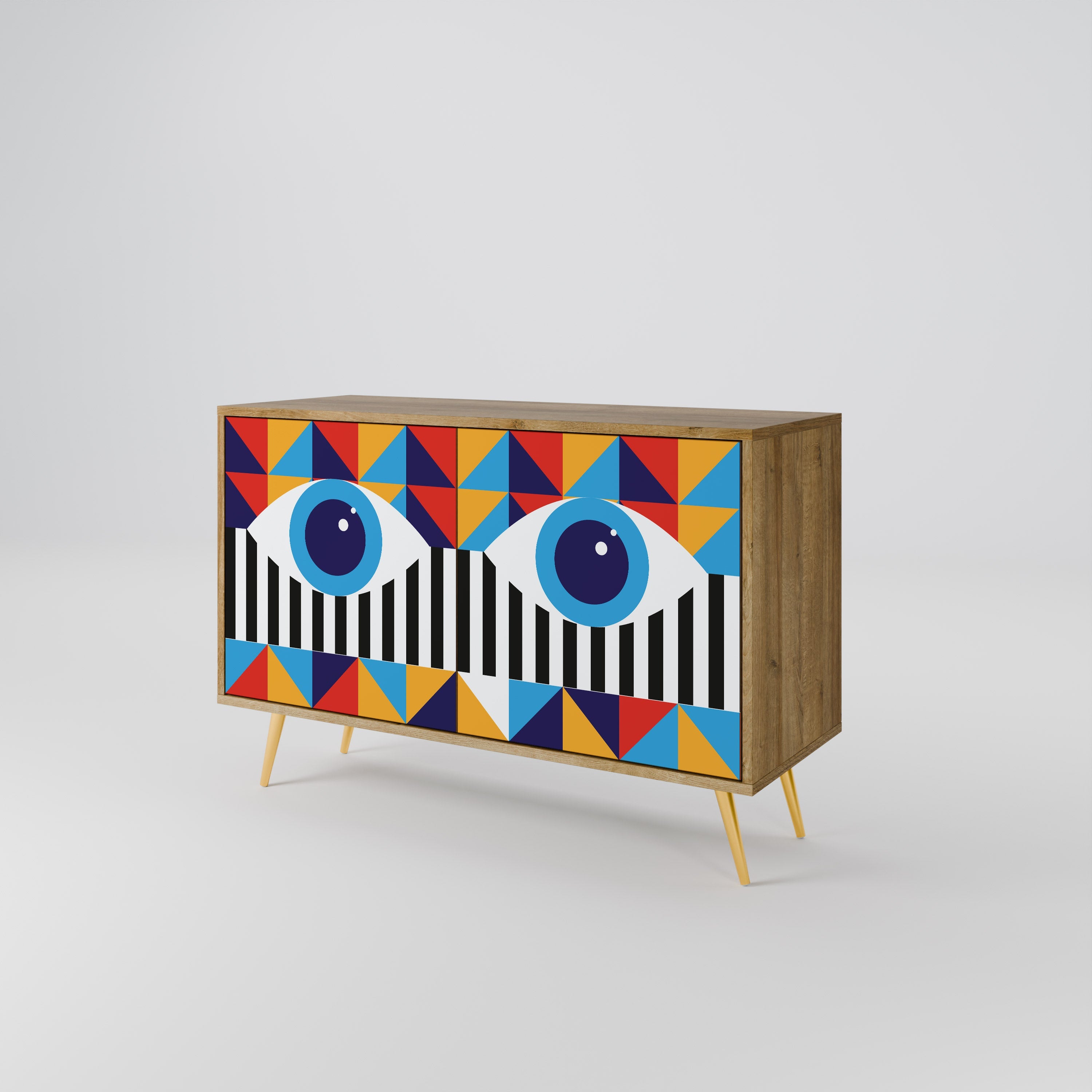 ABSTRACTION AND GEOMETRY 2-Door Sideboard in Oak Effect