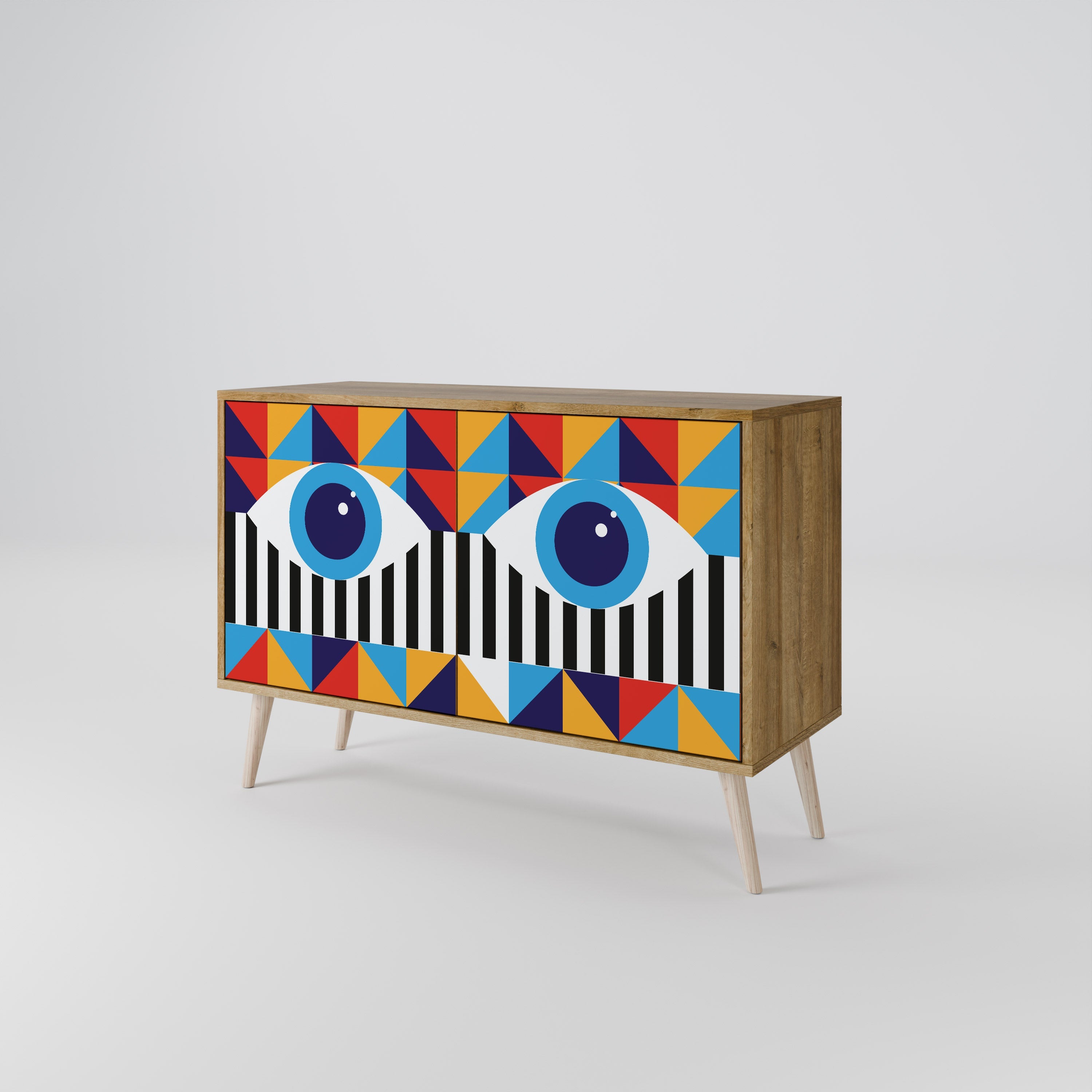 ABSTRACTION AND GEOMETRY 2-Door Sideboard in Oak Effect