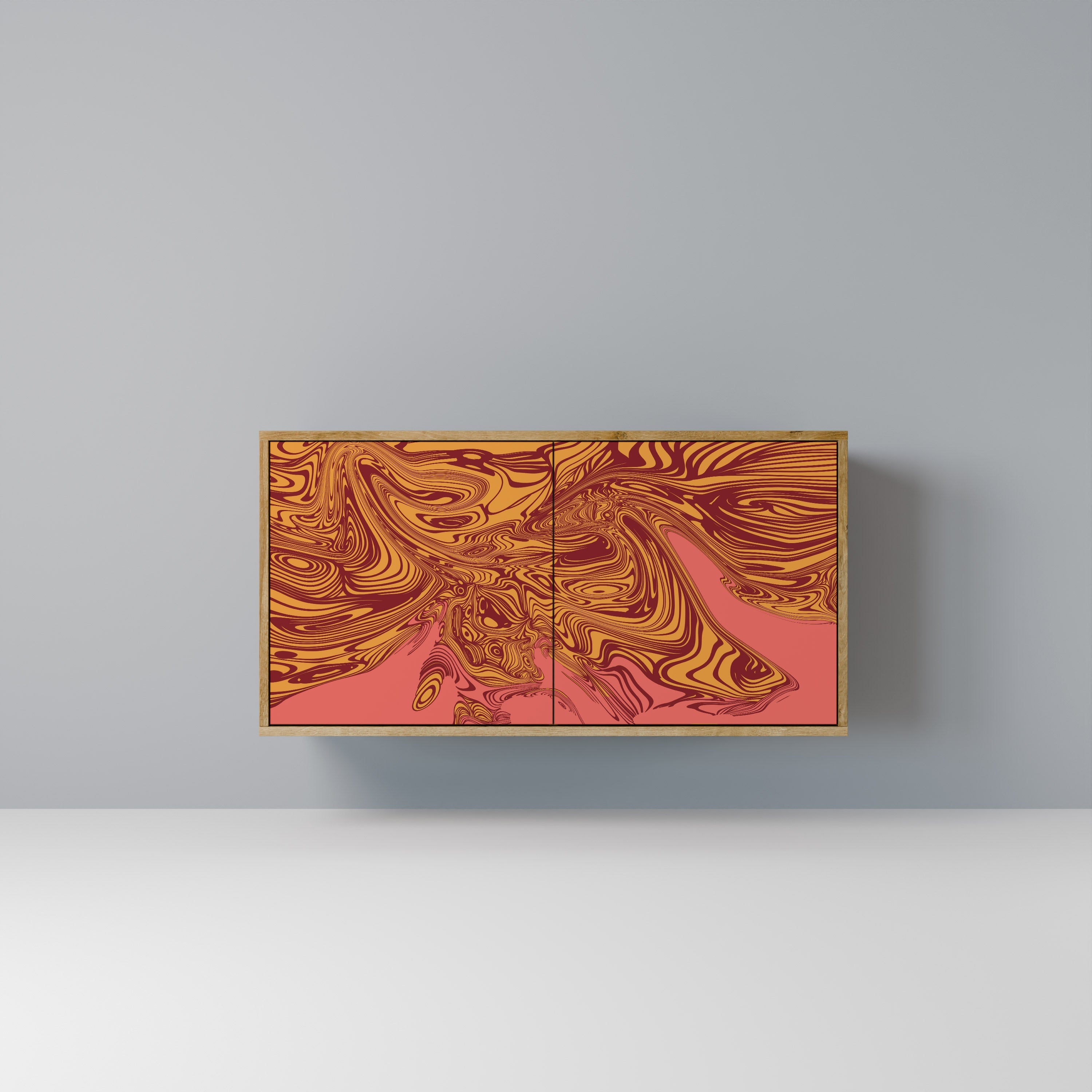 FLOATING THOUGHTS Aparador de 2 Portas em Efeito Carvalho