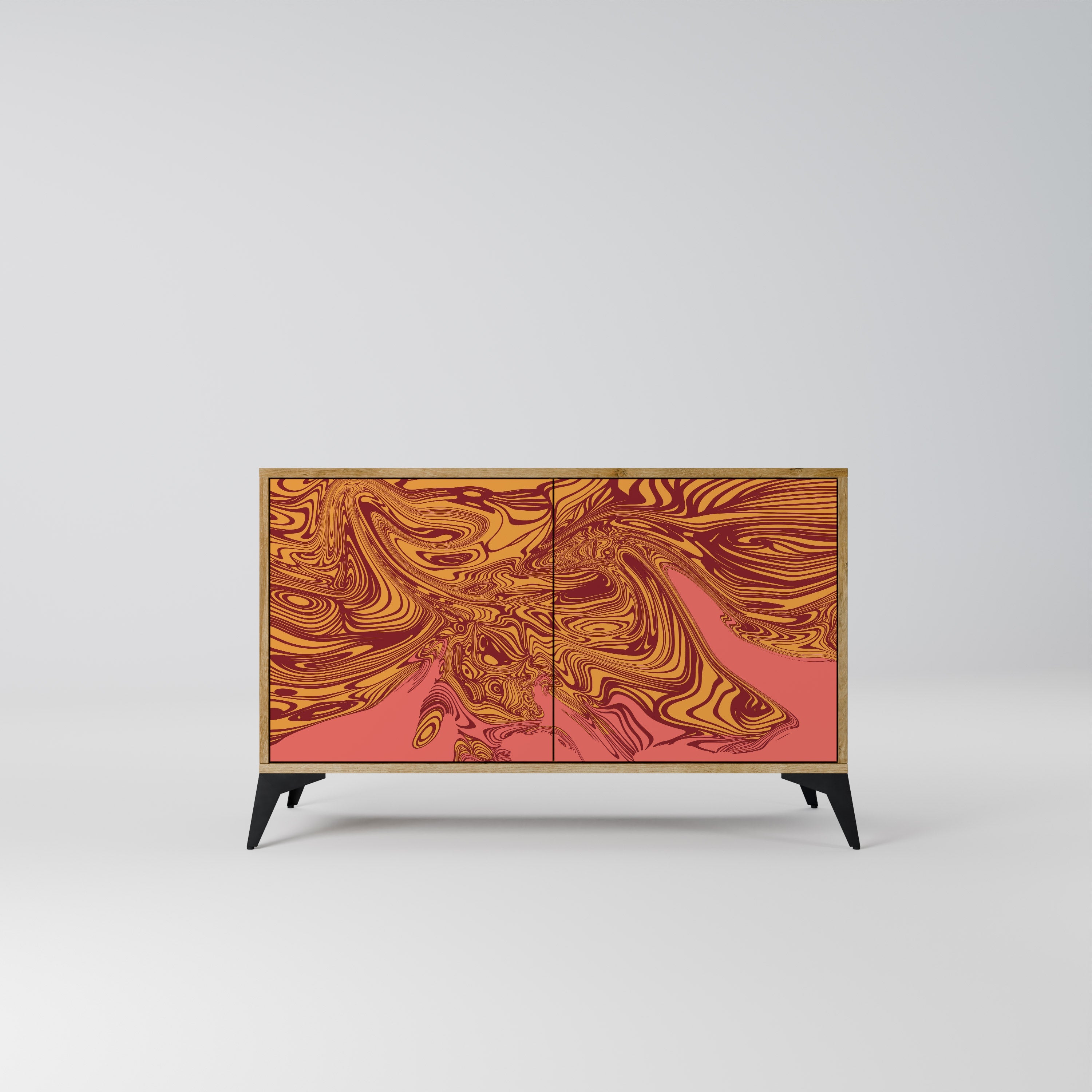 FLOATING THOUGHTS Aparador de 2 Portas em Efeito Carvalho