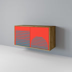 RISING GEOMETRY STARS Aparador de 2 Portas em Efeito Carvalho