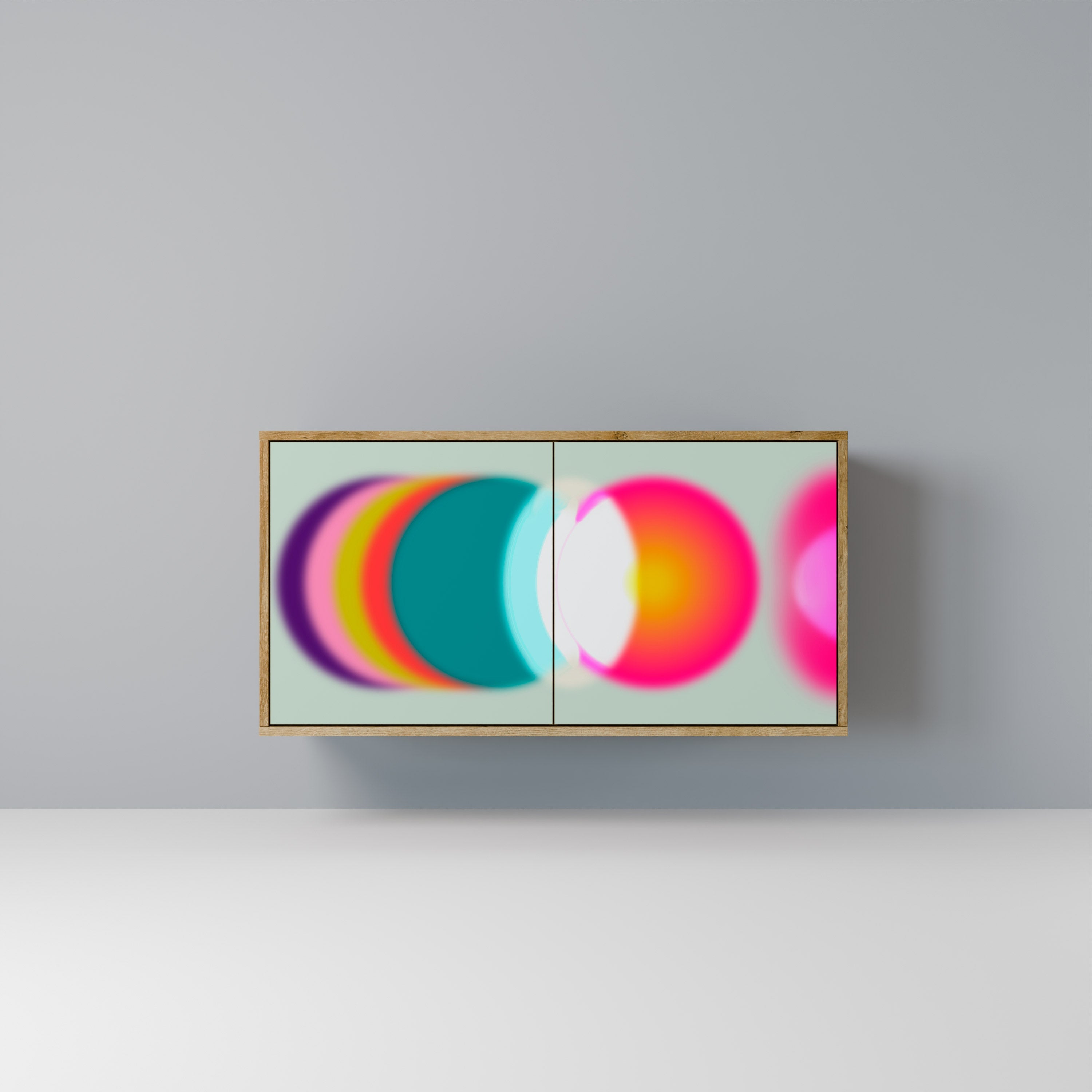 SYMPHONY OF COLORS Aparador de 2 Portas em Efeito Carvalho