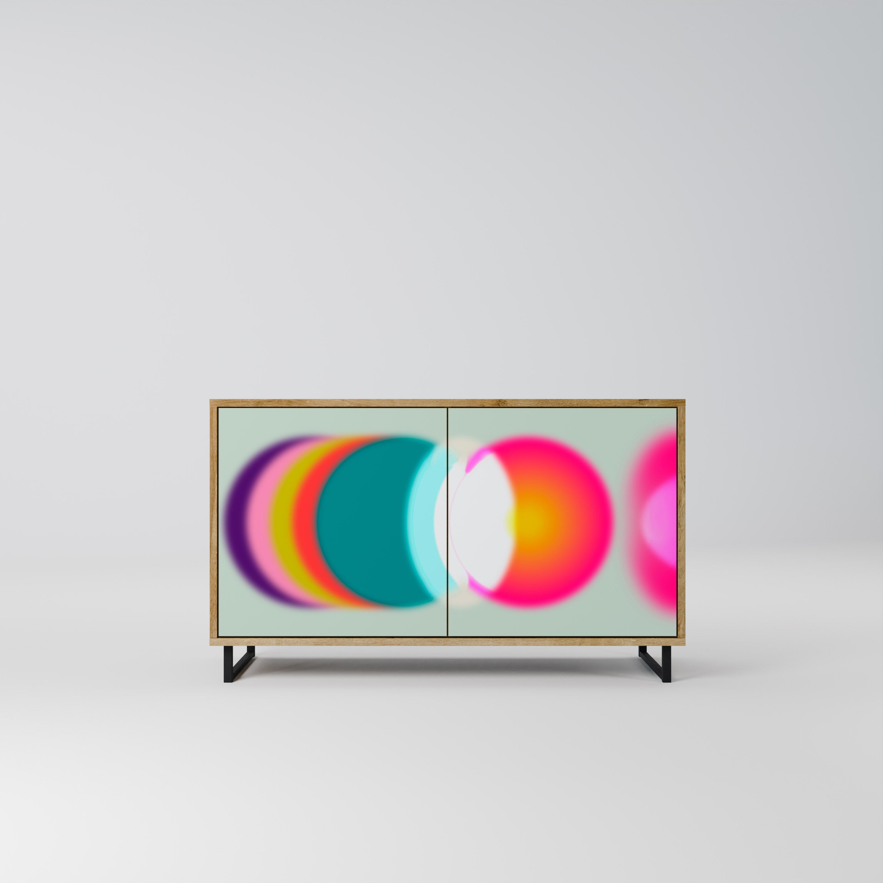 SYMPHONY OF COLORS Aparador de 2 Portas em Efeito Carvalho