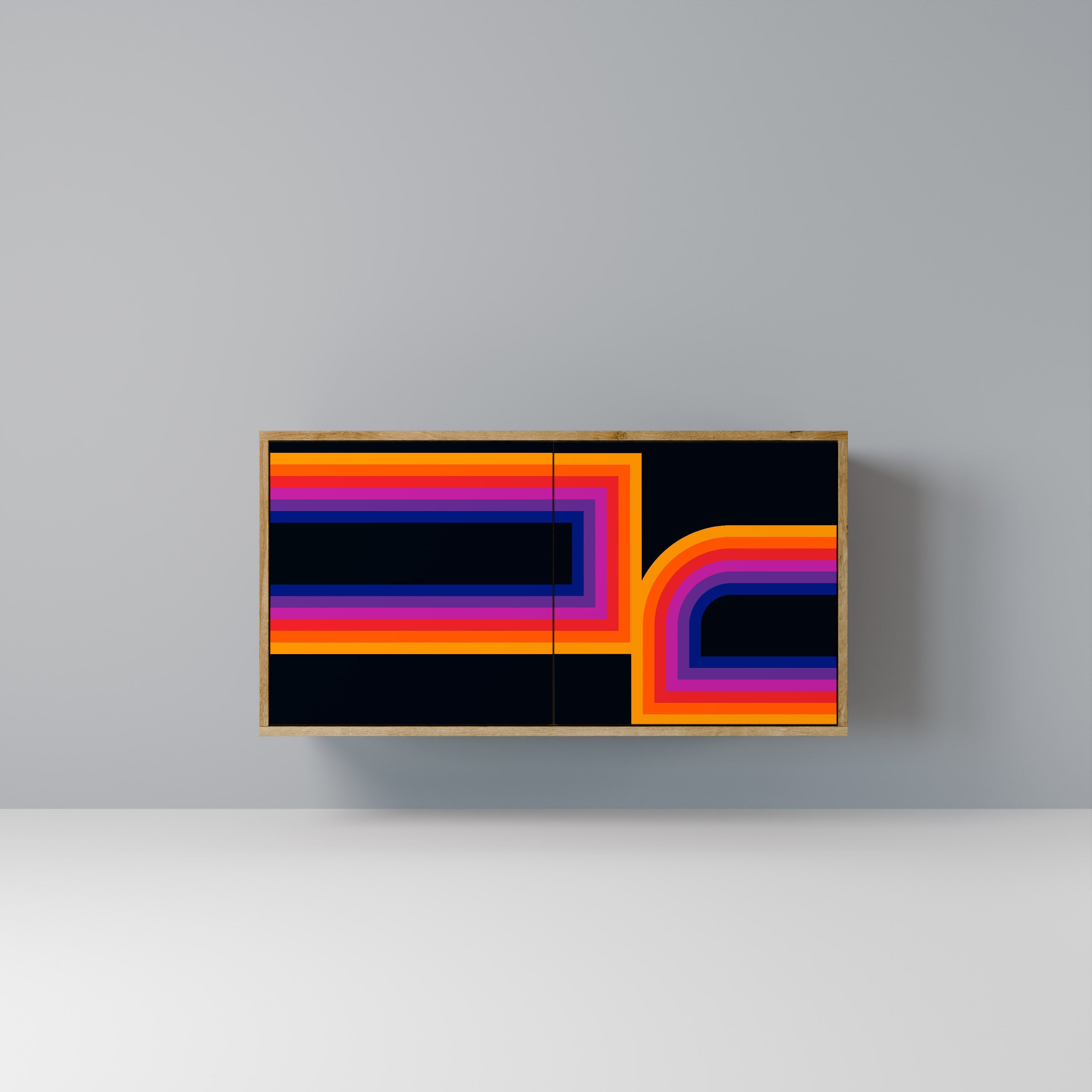 BLINDED BY THE LIGHTS Aparador de 2 Portas em Efeito Carvalho