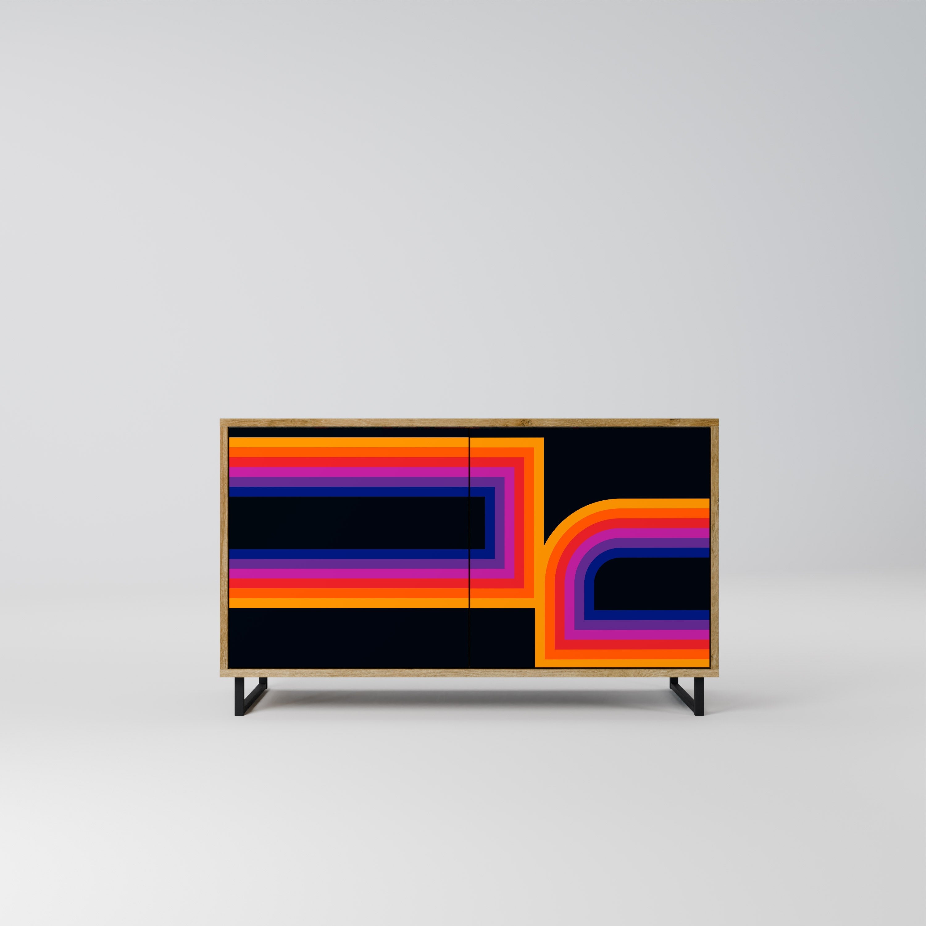 BLINDED BY THE LIGHTS Aparador de 2 Portas em Efeito Carvalho