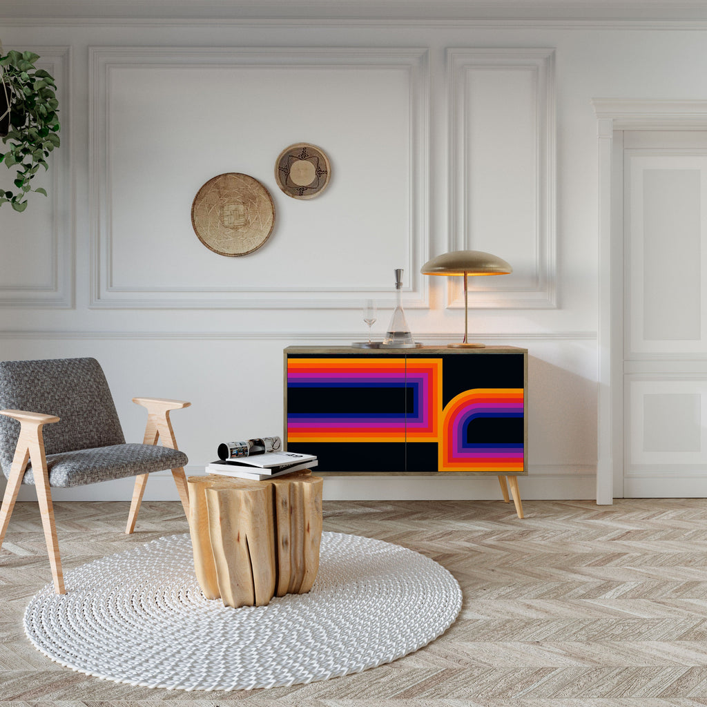 BLINDED BY THE LIGHTS Aparador de 2 Portas em Efeito Carvalho