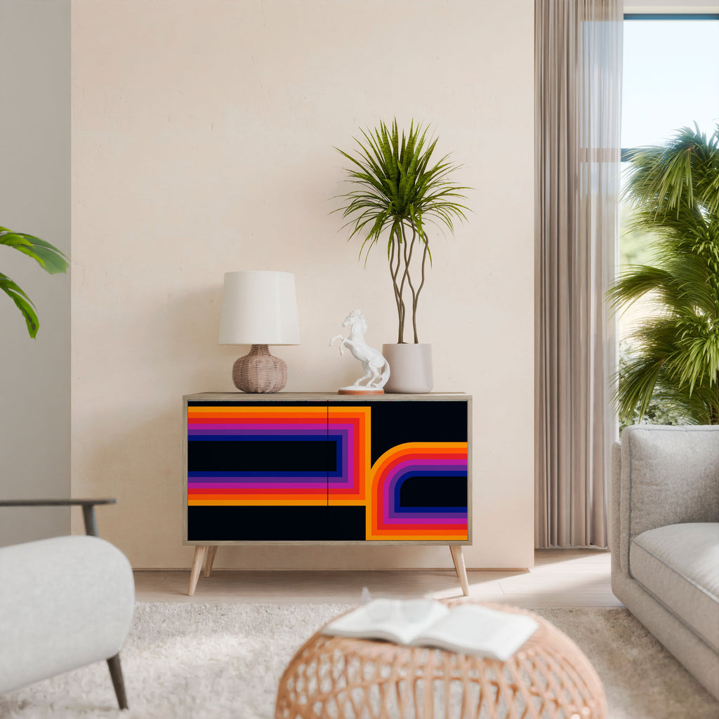 BLINDED BY THE LIGHTS Aparador de 2 Portas em Efeito Carvalho