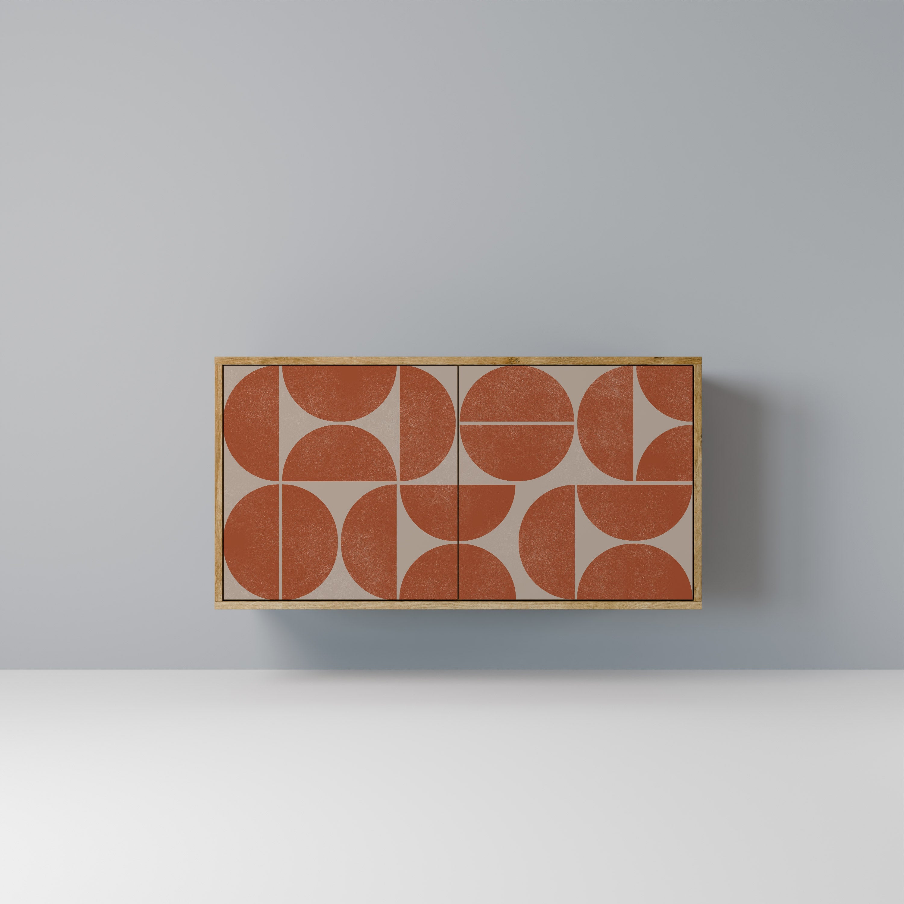 REPETITION COMPULSION Aparador de 2 Portas em Efeito Carvalho