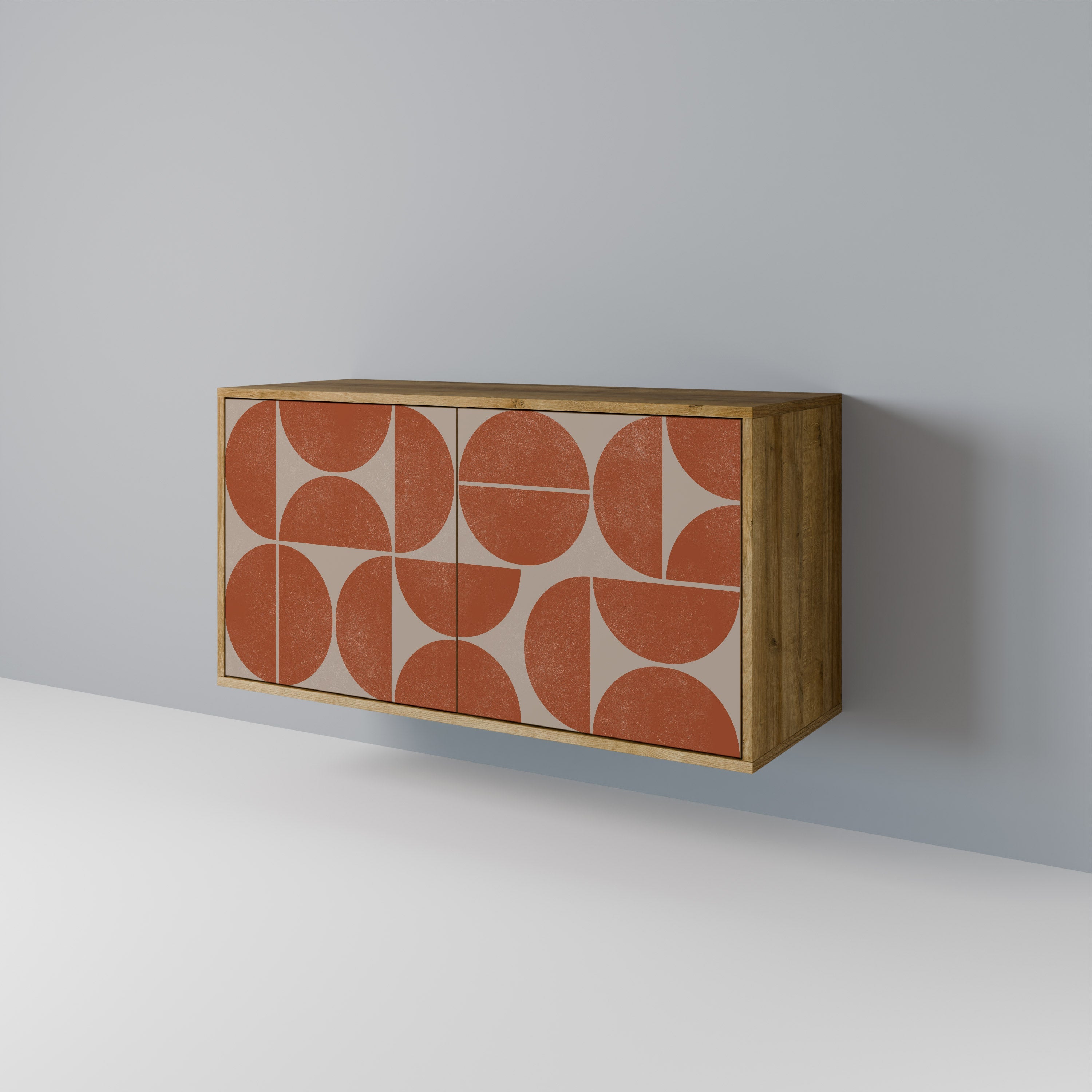 REPETITION COMPULSION Aparador de 2 Portas em Efeito Carvalho