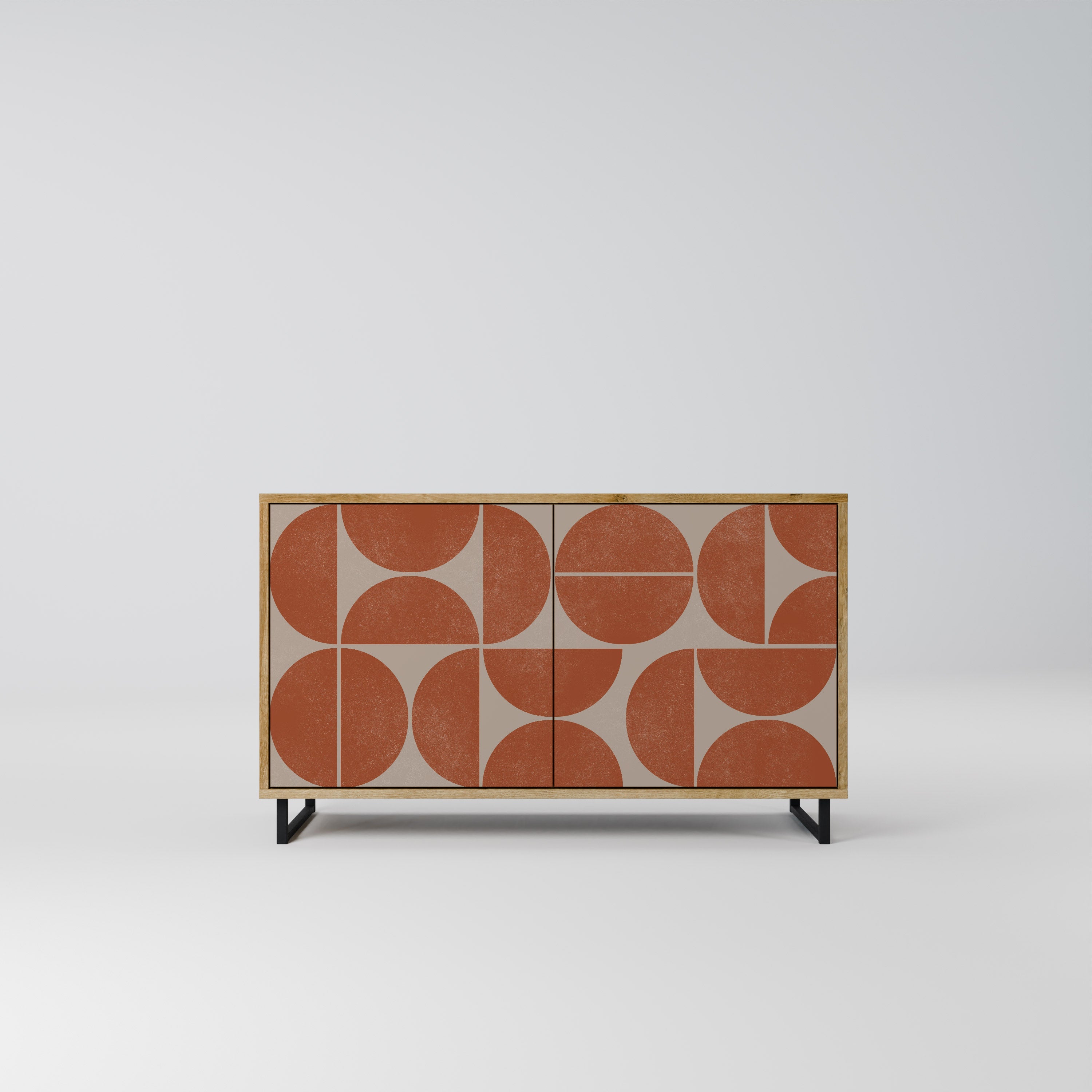 REPETITION COMPULSION Aparador de 2 Portas em Efeito Carvalho