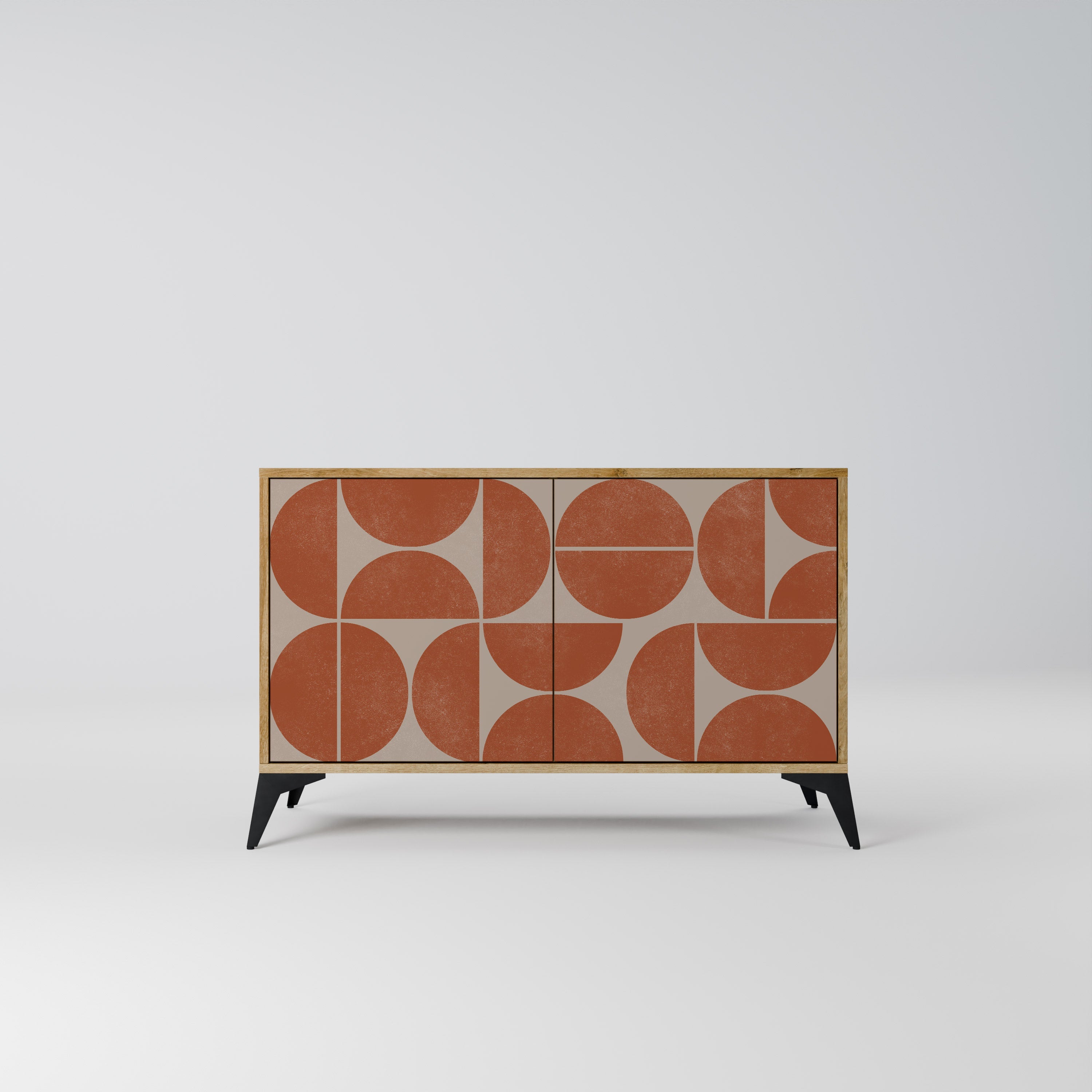 REPETITION COMPULSION Aparador de 2 Portas em Efeito Carvalho