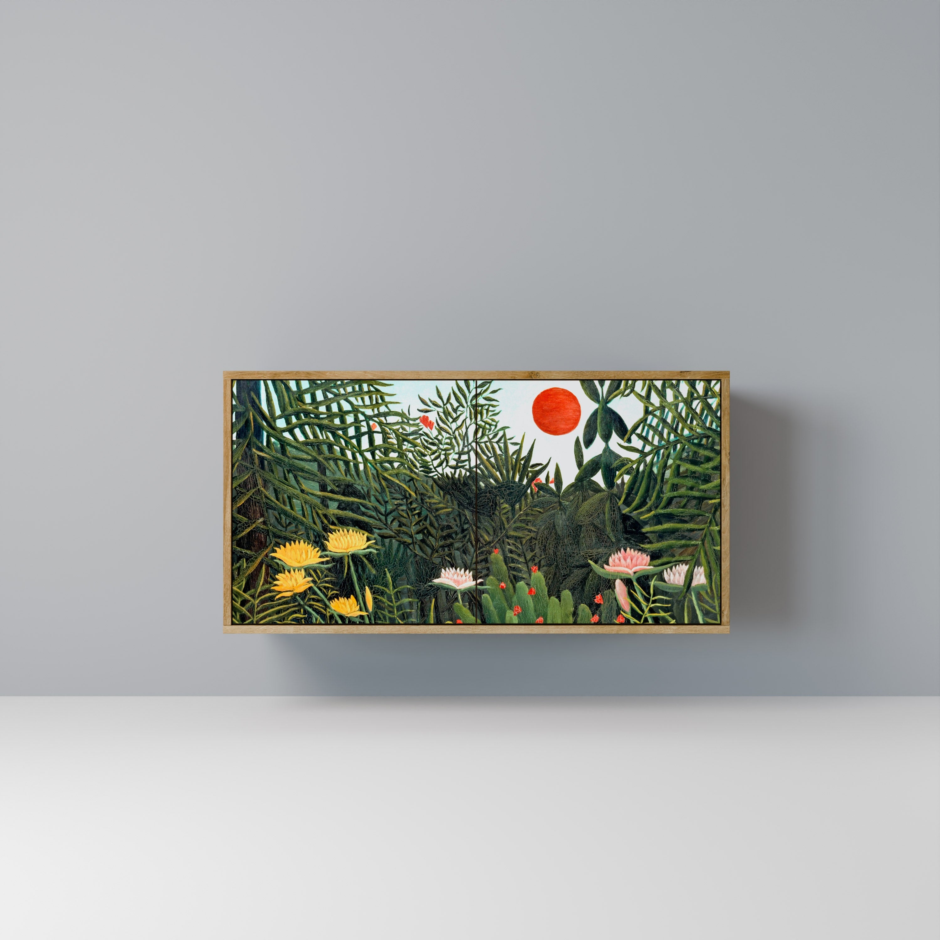 VIRGIN FOREST WITH SUNSET Aparador de 2 Portas em Efeito Carvalho