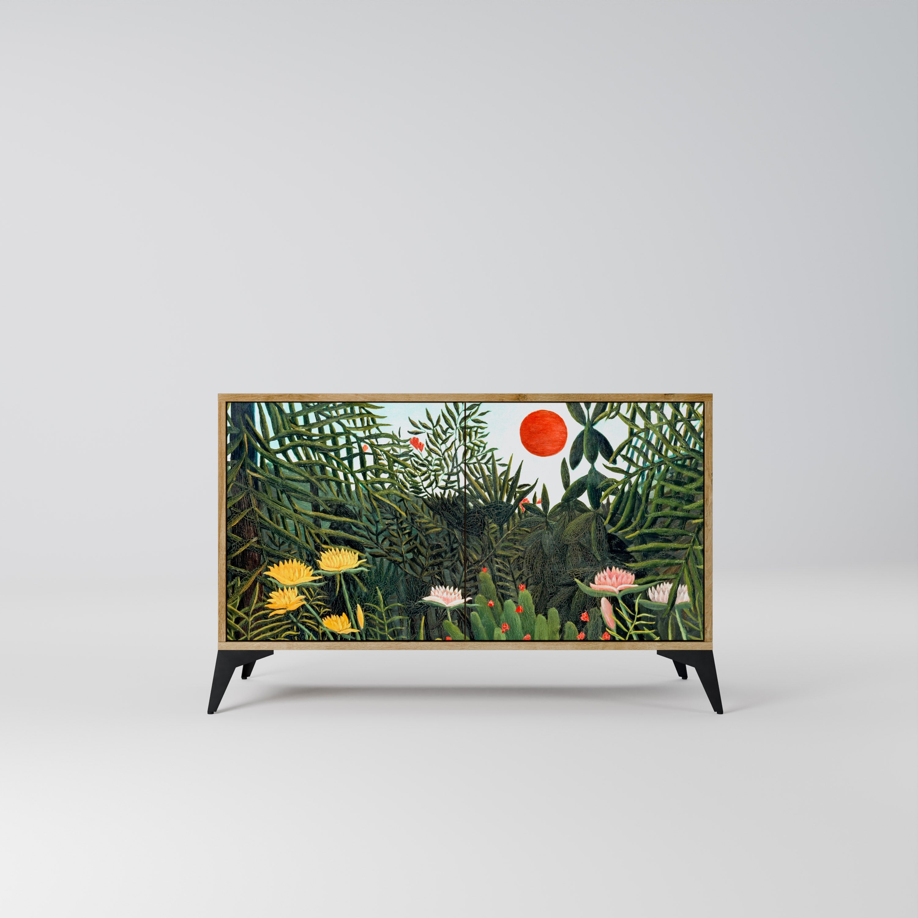 VIRGIN FOREST WITH SUNSET Aparador de 2 Portas em Efeito Carvalho