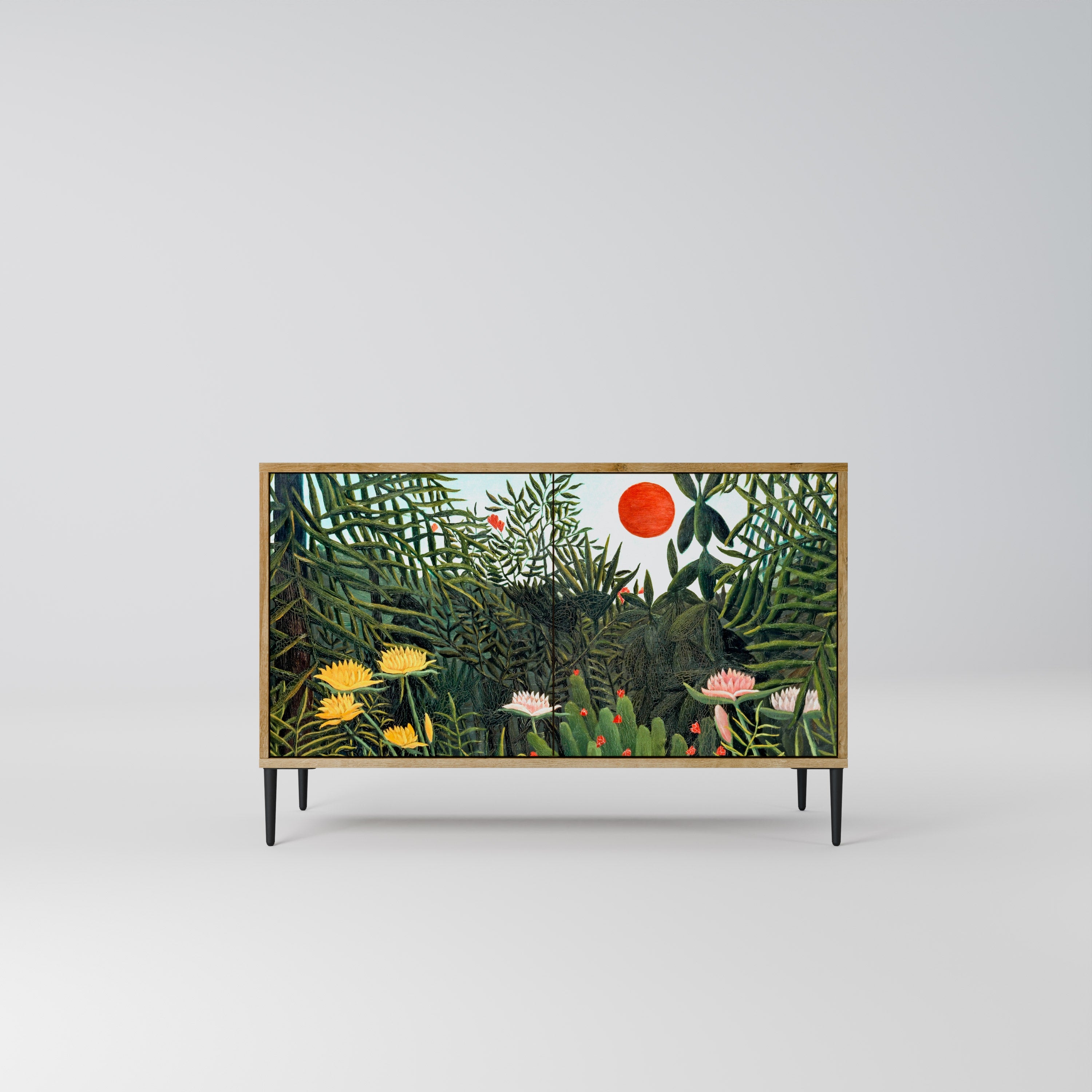 VIRGIN FOREST WITH SUNSET Aparador de 2 Portas em Efeito Carvalho