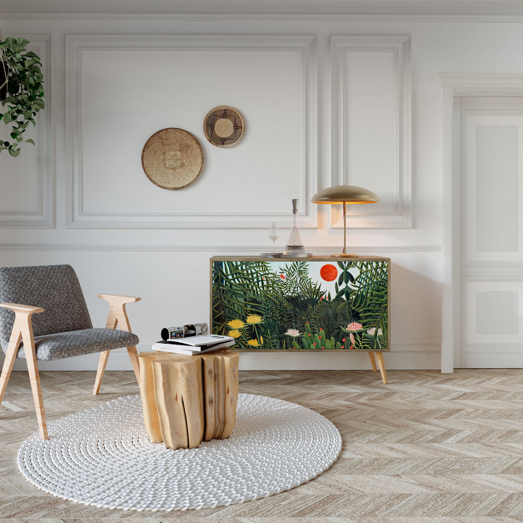 VIRGIN FOREST WITH SUNSET Aparador de 2 Portas em Efeito Carvalho