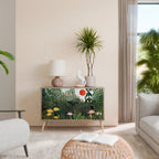 VIRGIN FOREST WITH SUNSET Aparador de 2 Portas em Efeito Carvalho