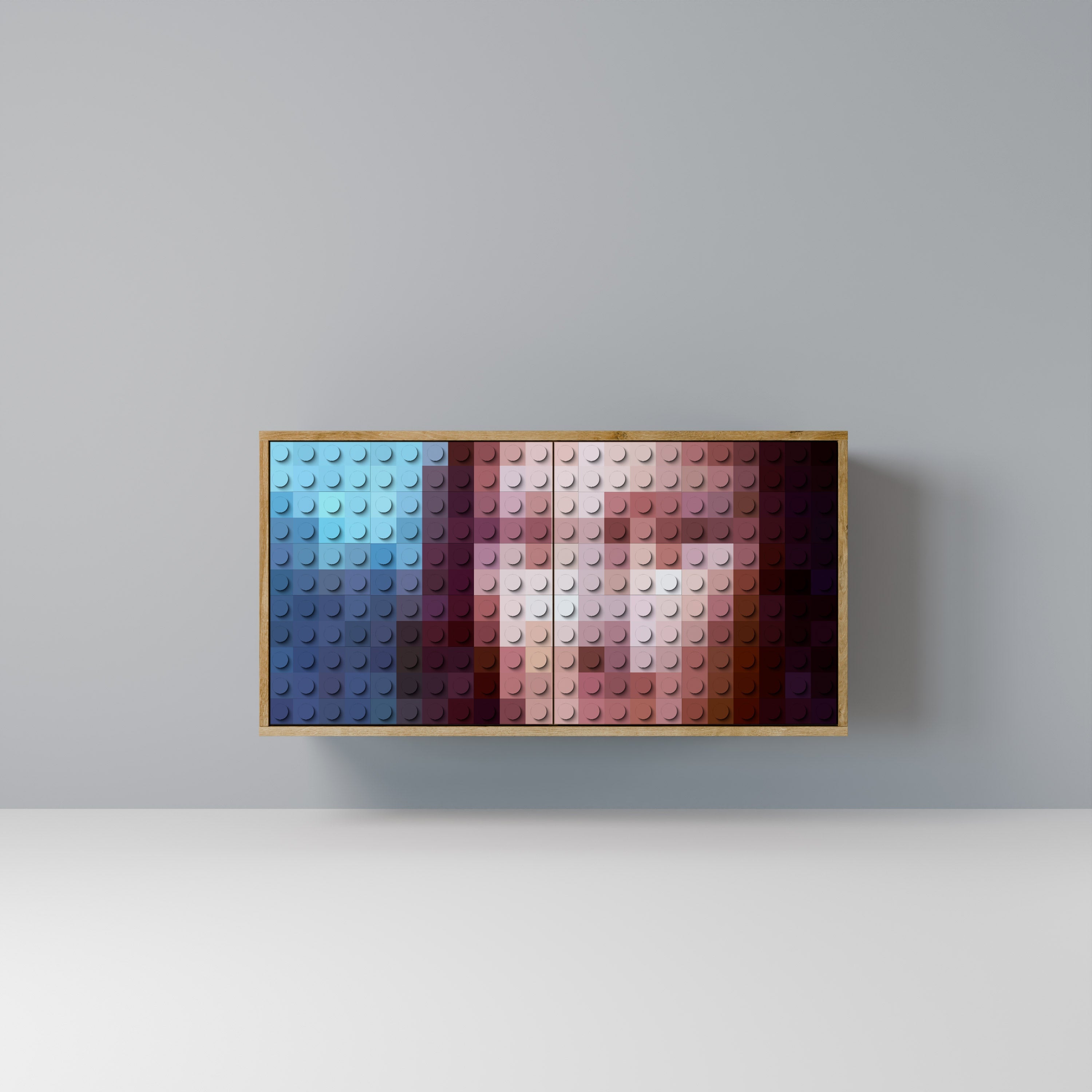 CONSTRUCTIVE ART Aparador de 2 Portas em Efeito Carvalho