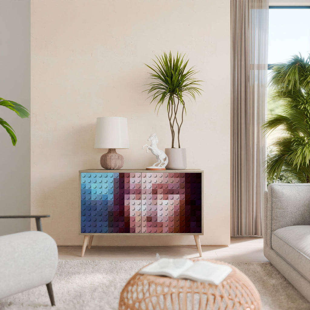 CONSTRUCTIVE ART Aparador de 2 Portas em Efeito Carvalho