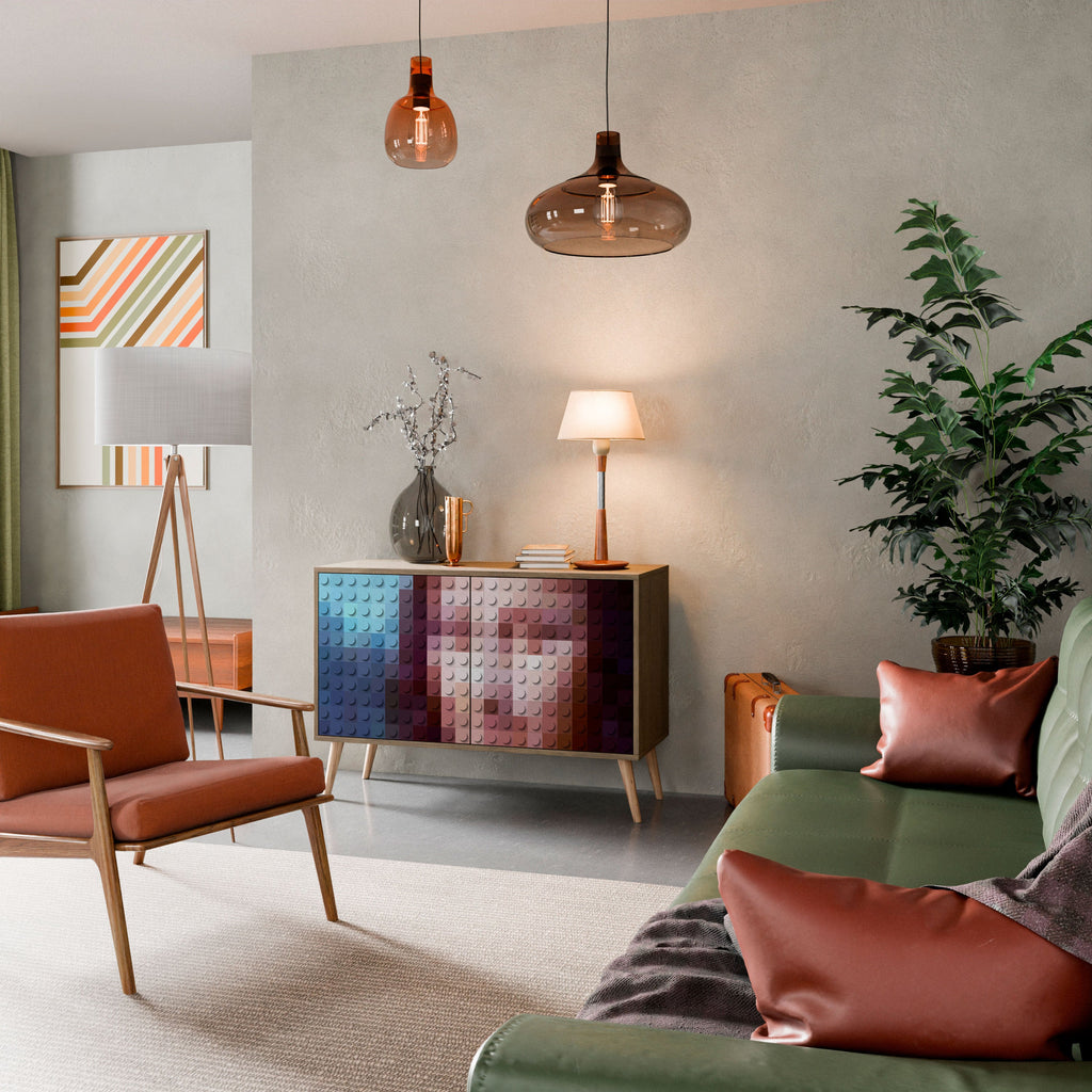 CONSTRUCTIVE ART Aparador de 2 Portas em Efeito Carvalho