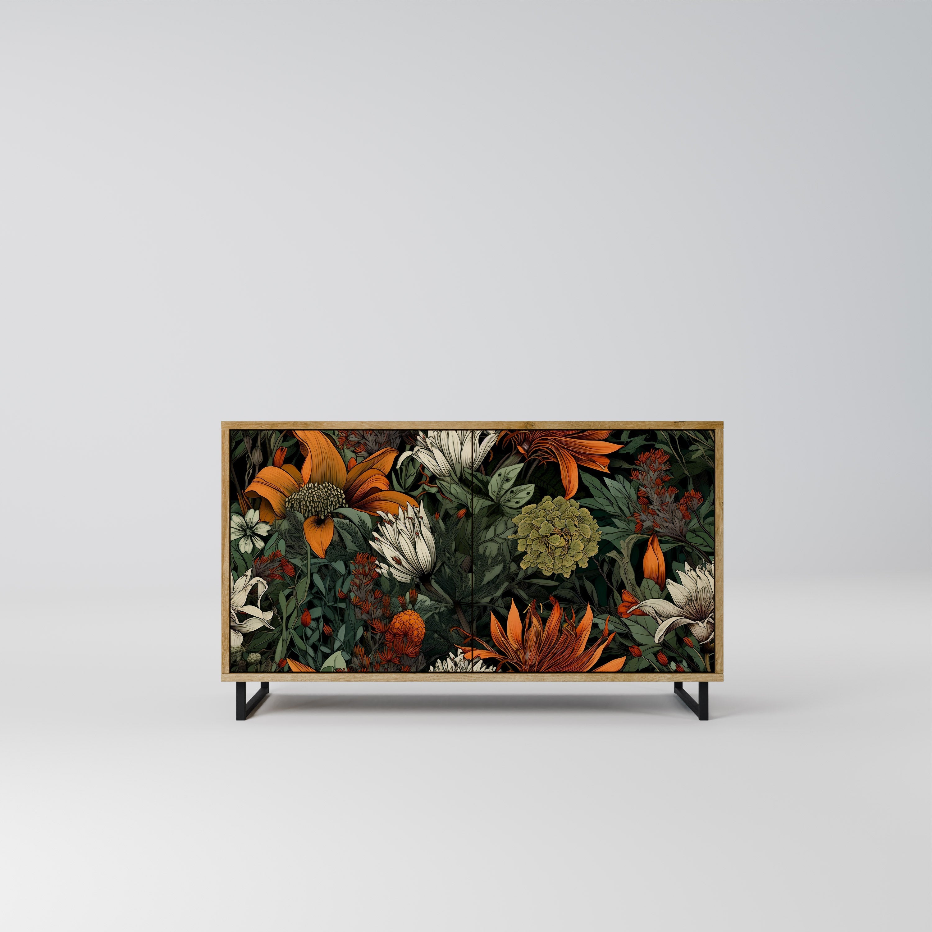 MIDNIGHT SPROUT Aparador de 2 Portas em Efeito Carvalho