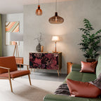 FLORAL WHISPER Aparador de 2 Portas em Efeito Carvalho