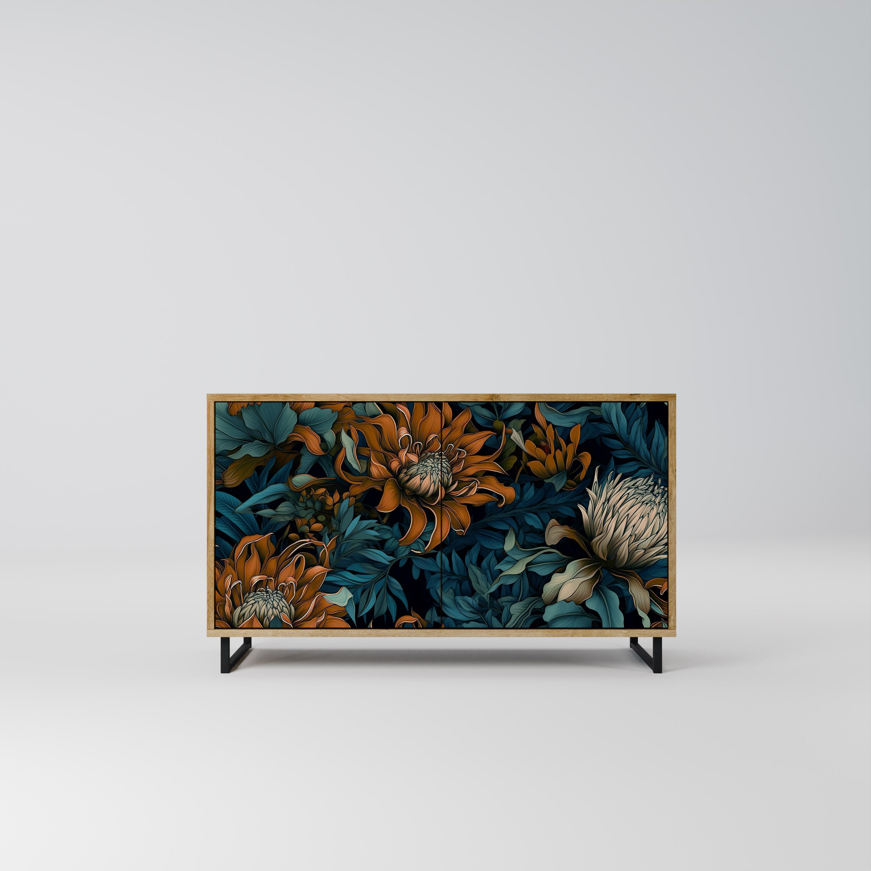 MORNING BLOOM Aparador de 2 Portas em Efeito Carvalho