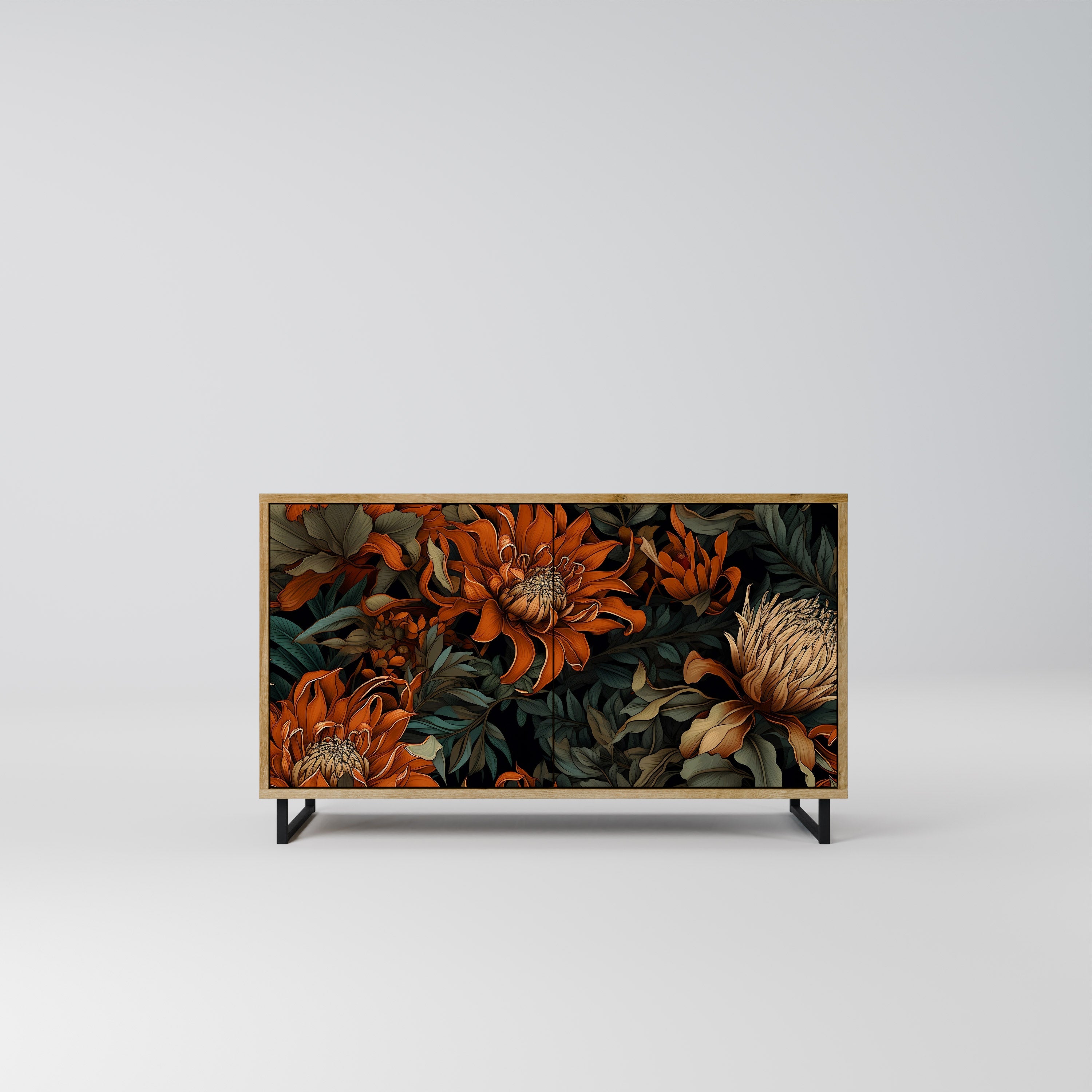 DAWN BLOOM Aparador de 2 Portas em Efeito Carvalho