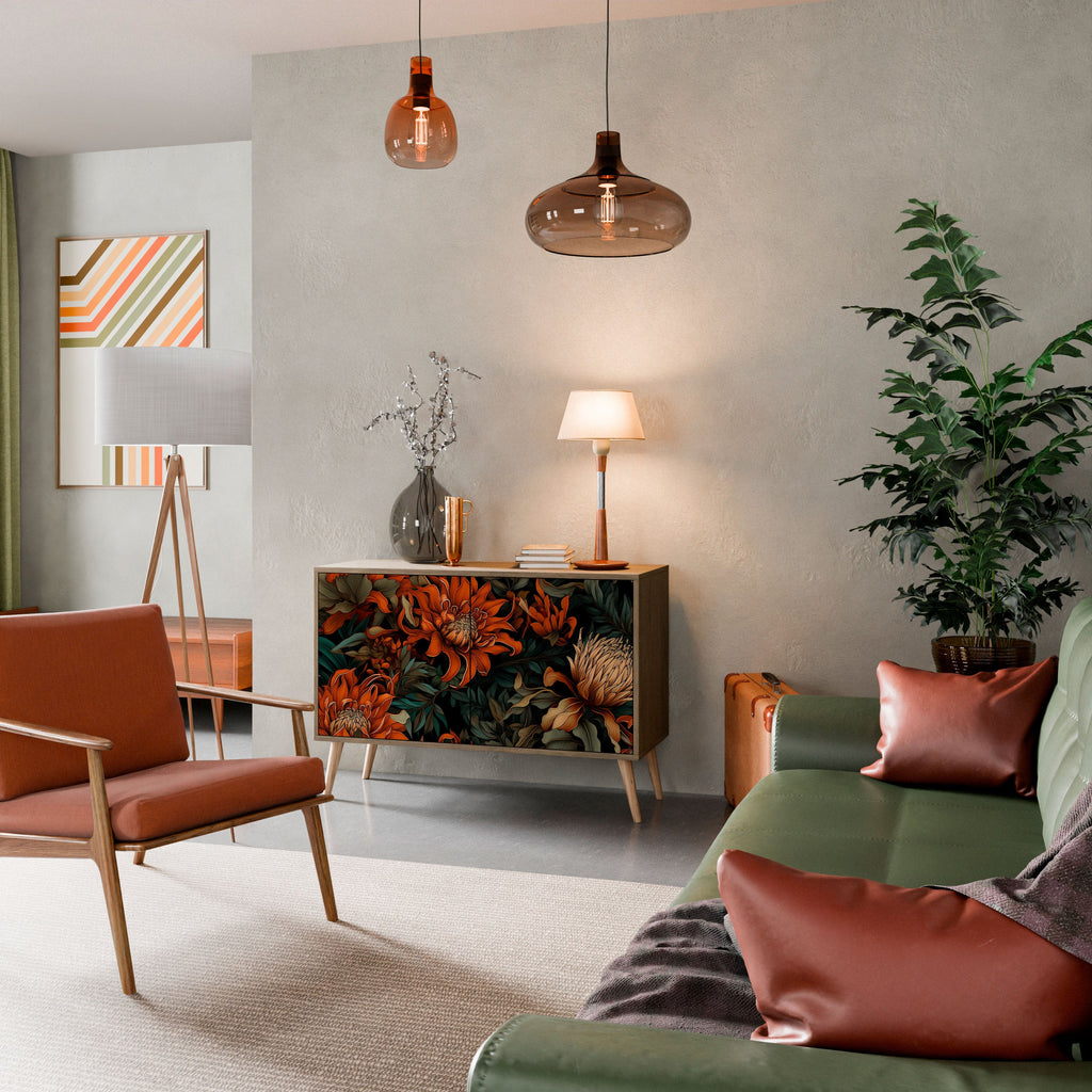 DAWN BLOOM Aparador de 2 Portas em Efeito Carvalho