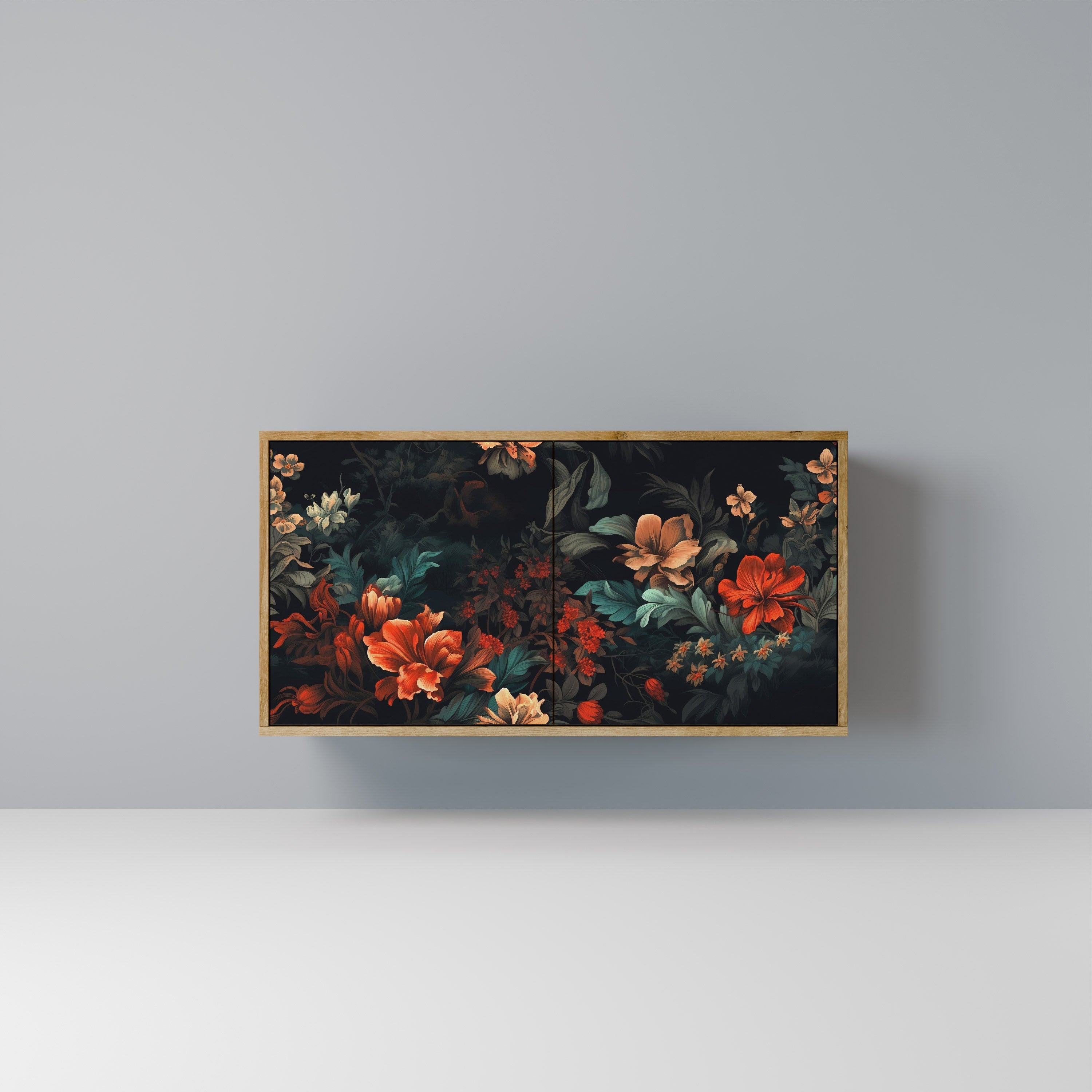 IMAGINARY BLOSSOM Aparador de 2 Portas em Efeito Carvalho