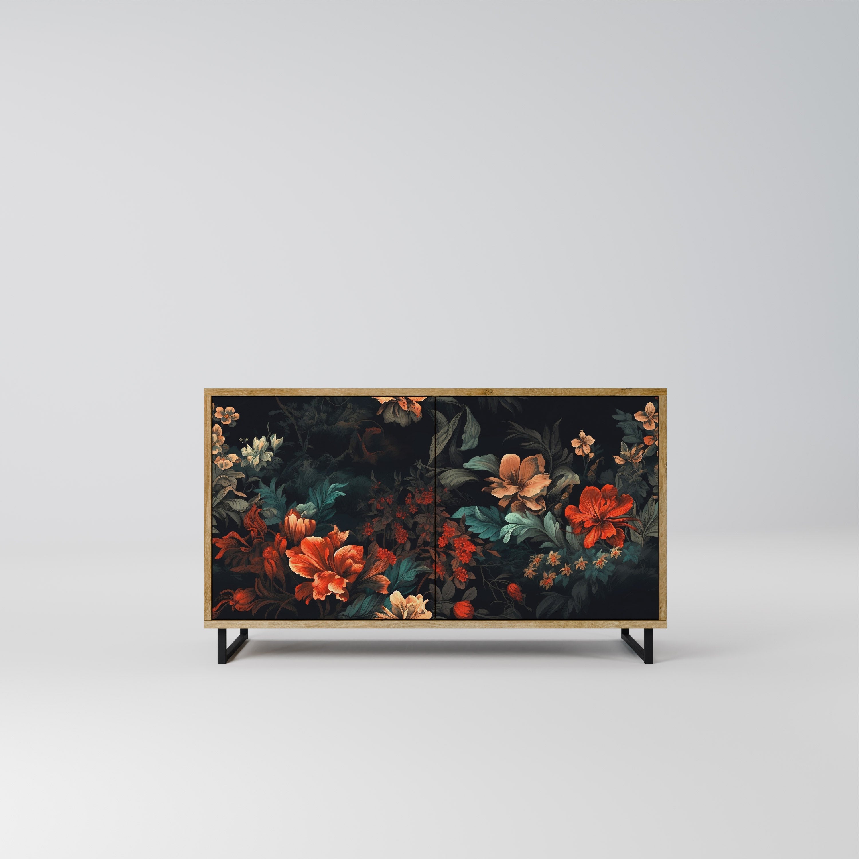 IMAGINARY BLOSSOM Aparador de 2 Portas em Efeito Carvalho