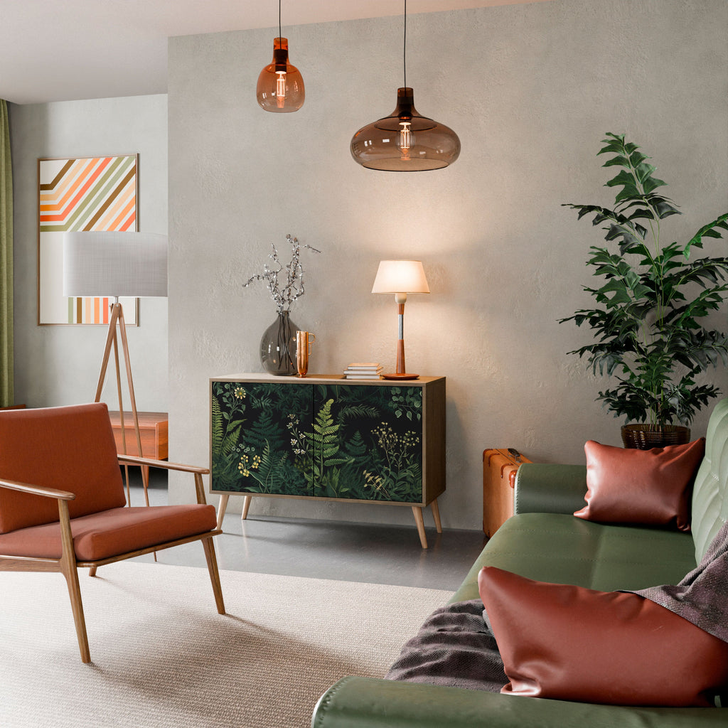 FERN FLOWERS Aparador de 2 Portas em Efeito Carvalho