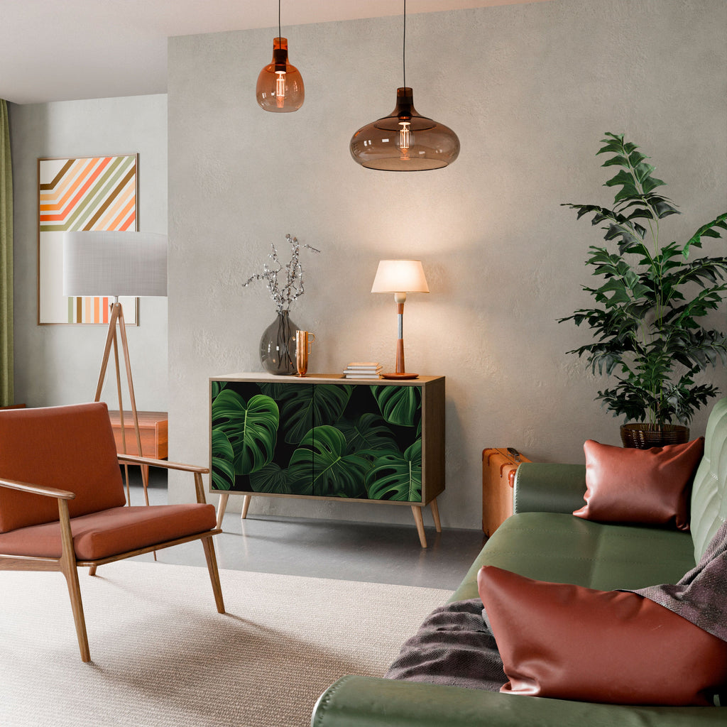 INFINITE MONSTERA Aparador de 2 Portas em Efeito Carvalho