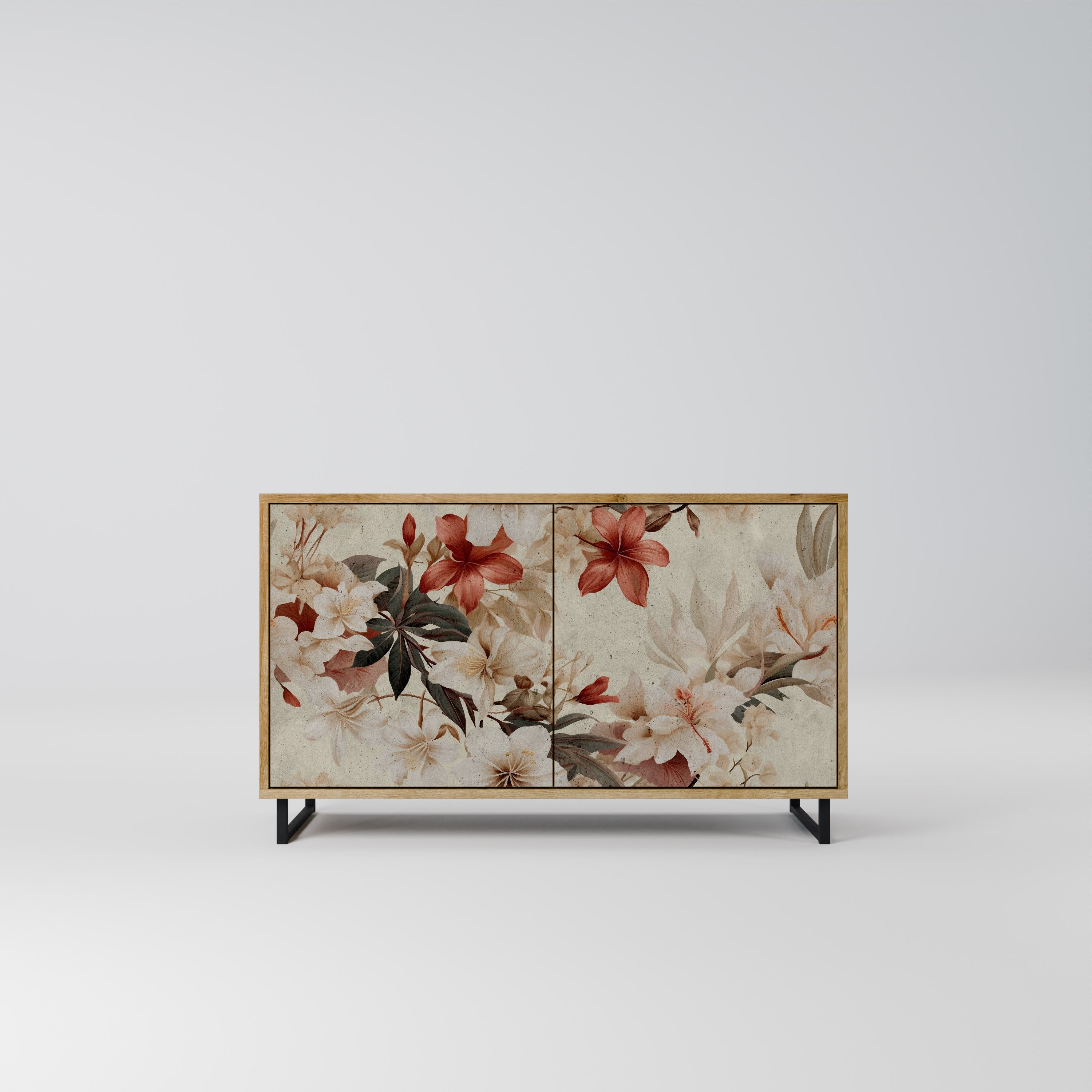 PETAL HARMONY Aparador de 2 Portas em Efeito Carvalho