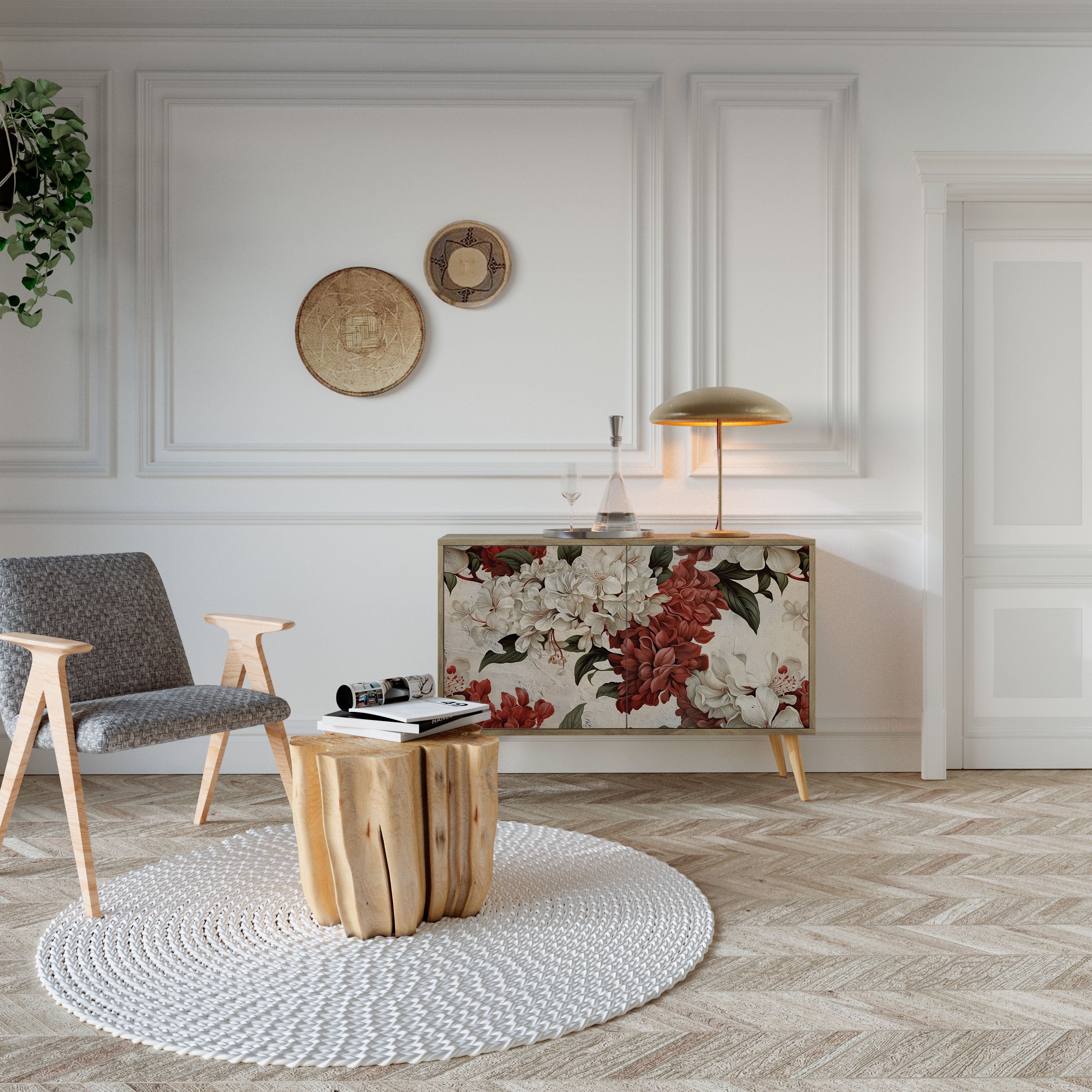 EPHEMERAL DAYS Aparador de 2 Portas em Efeito Carvalho