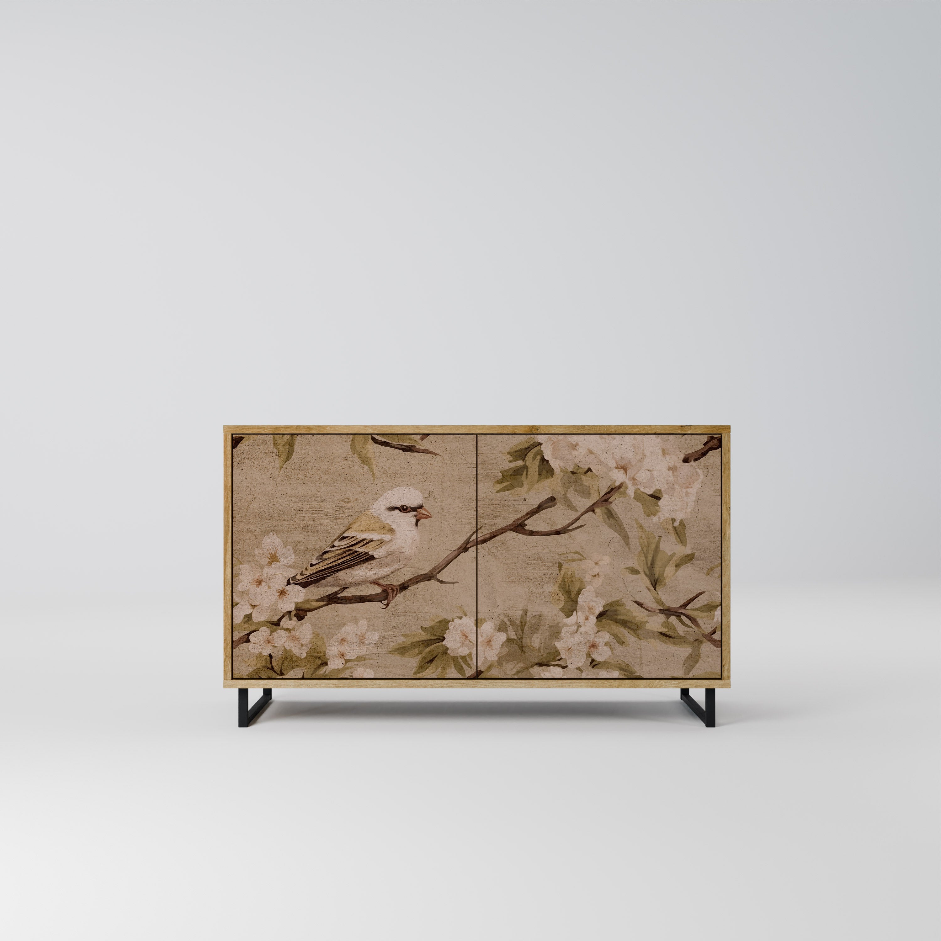 PETAL DISTINGUISH Aparador de 2 Portas em Efeito Carvalho