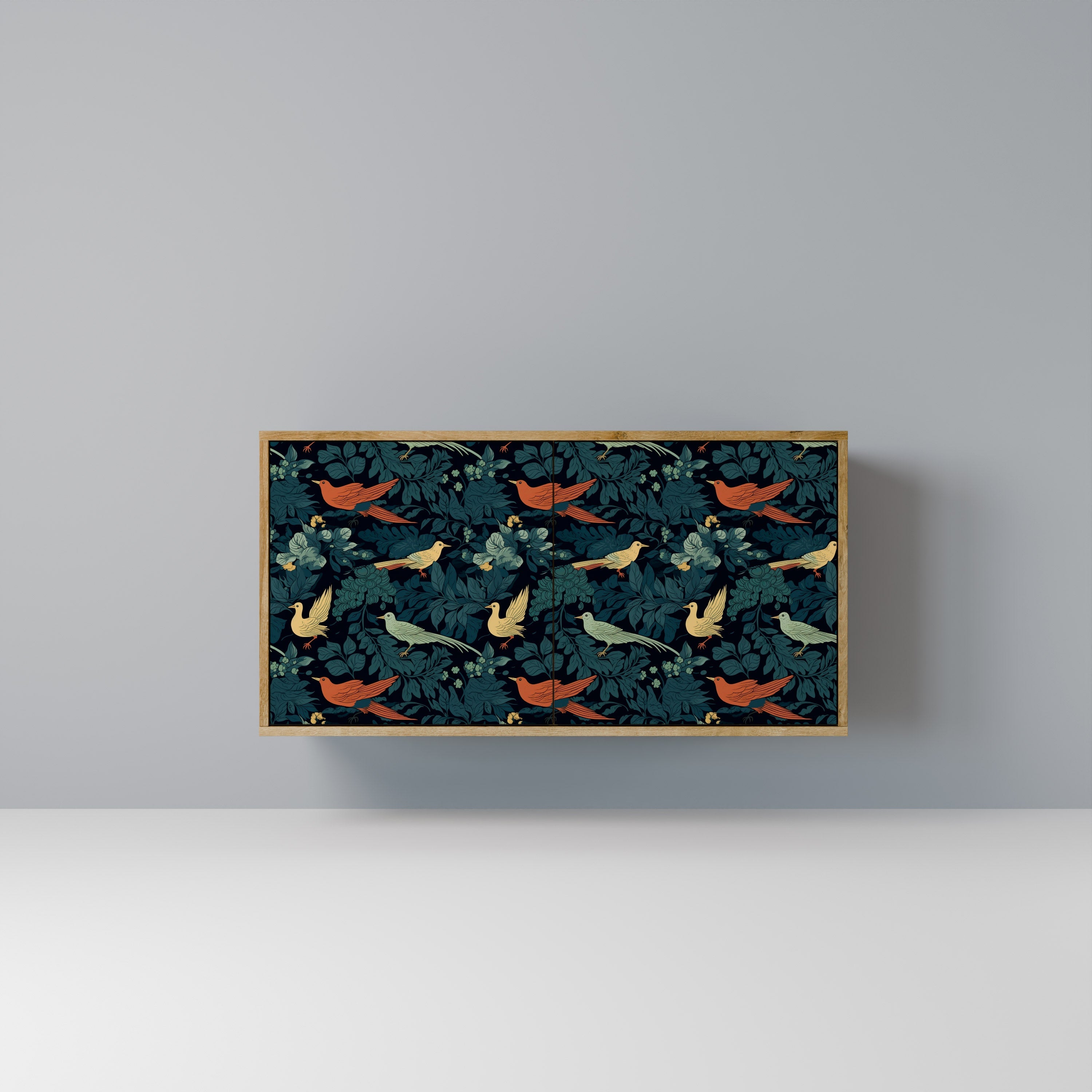 FOWL ORNAMENT Aparador de 2 Portas em Efeito Carvalho