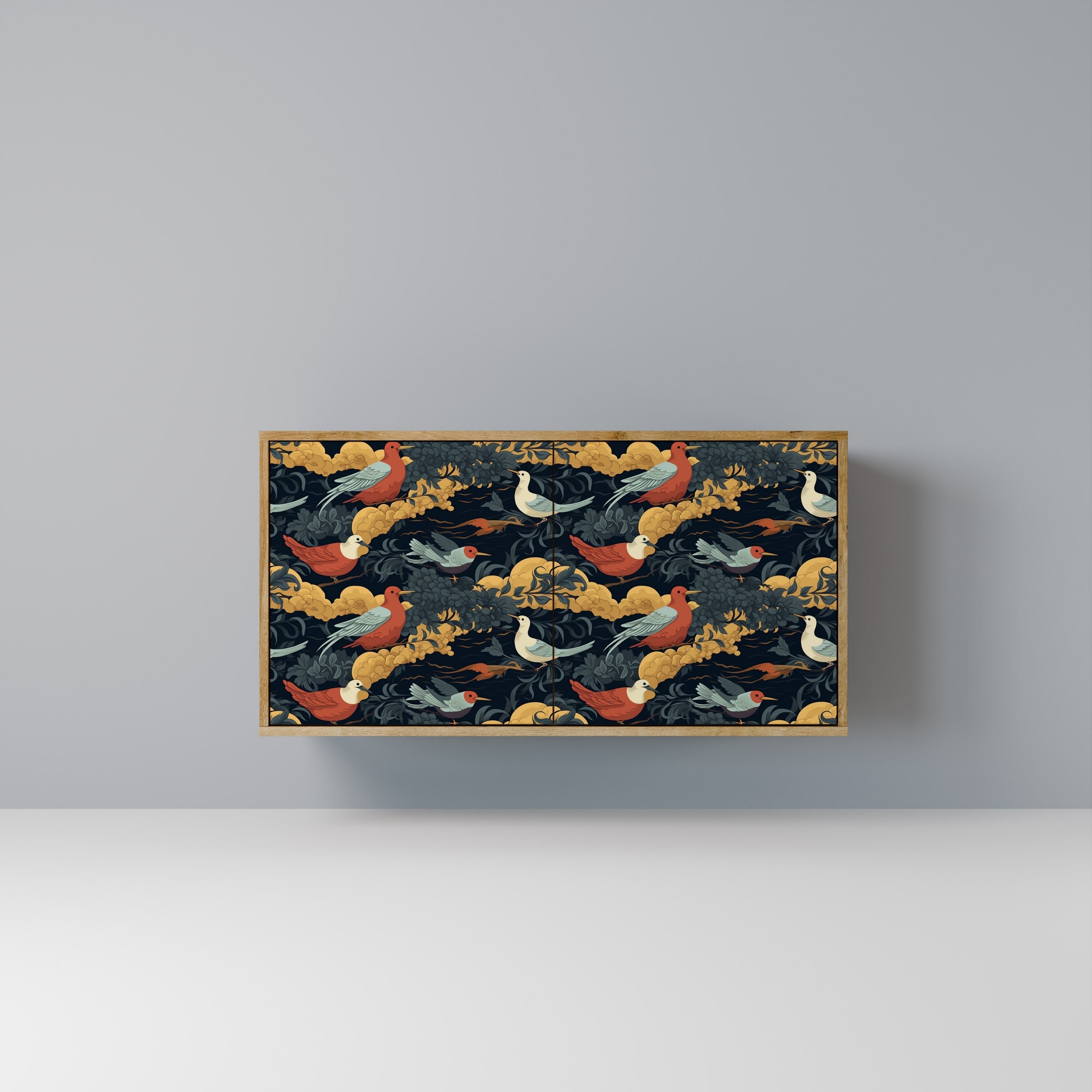 FOWLY DAZE Aparador de 2 Portas em Efeito Carvalho