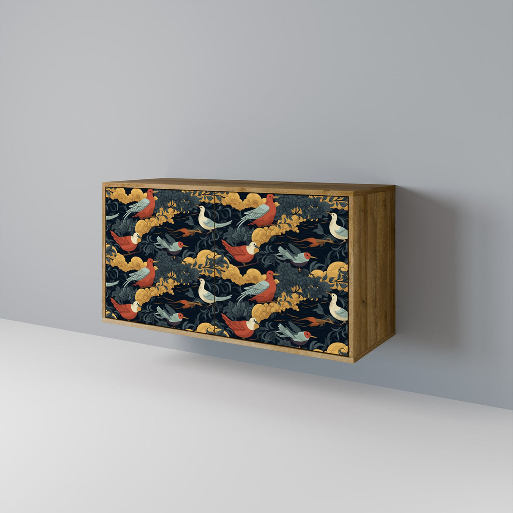 FOWLY DAZE Aparador de 2 Portas em Efeito Carvalho